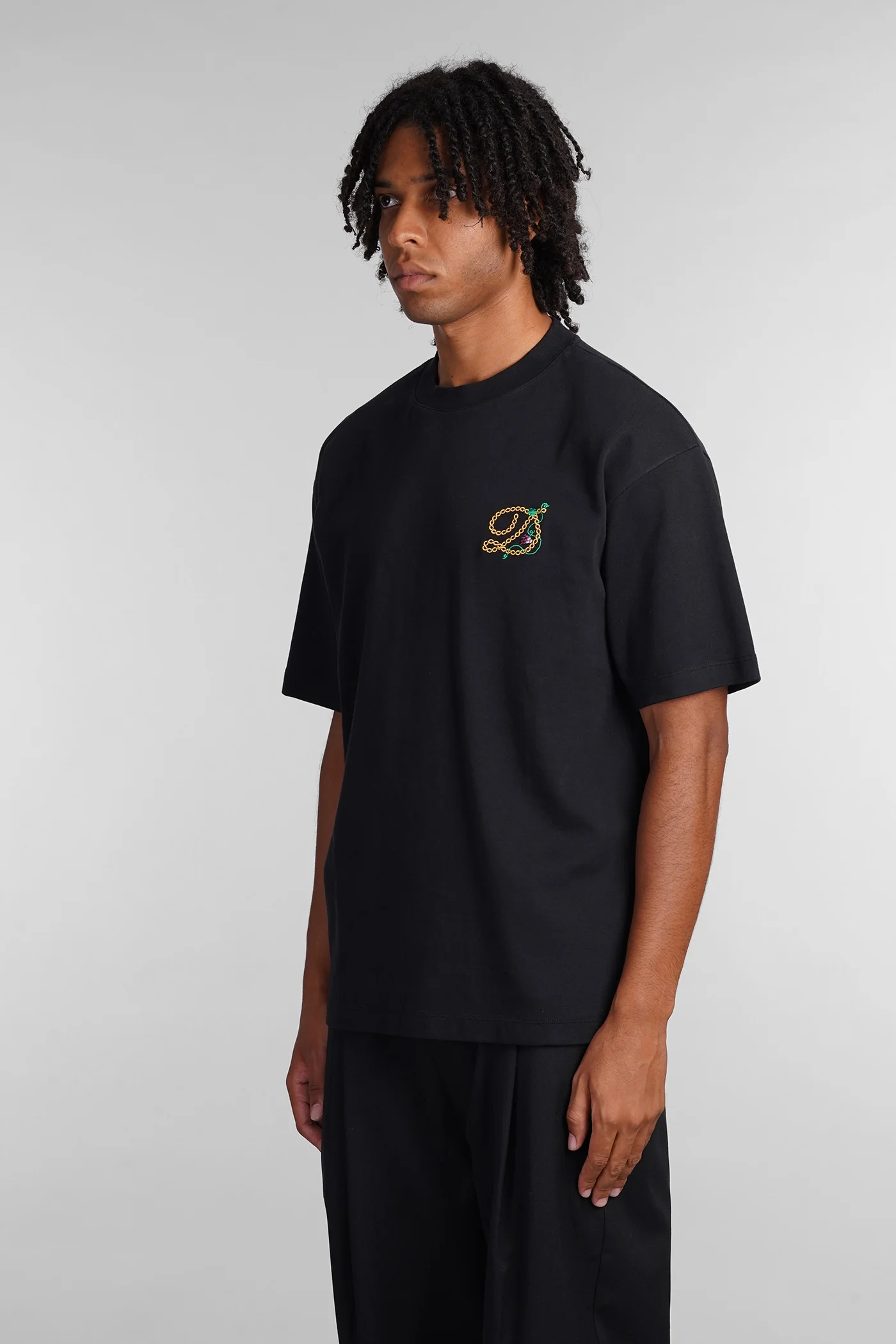 T-Shirt in black cotton - Image 4