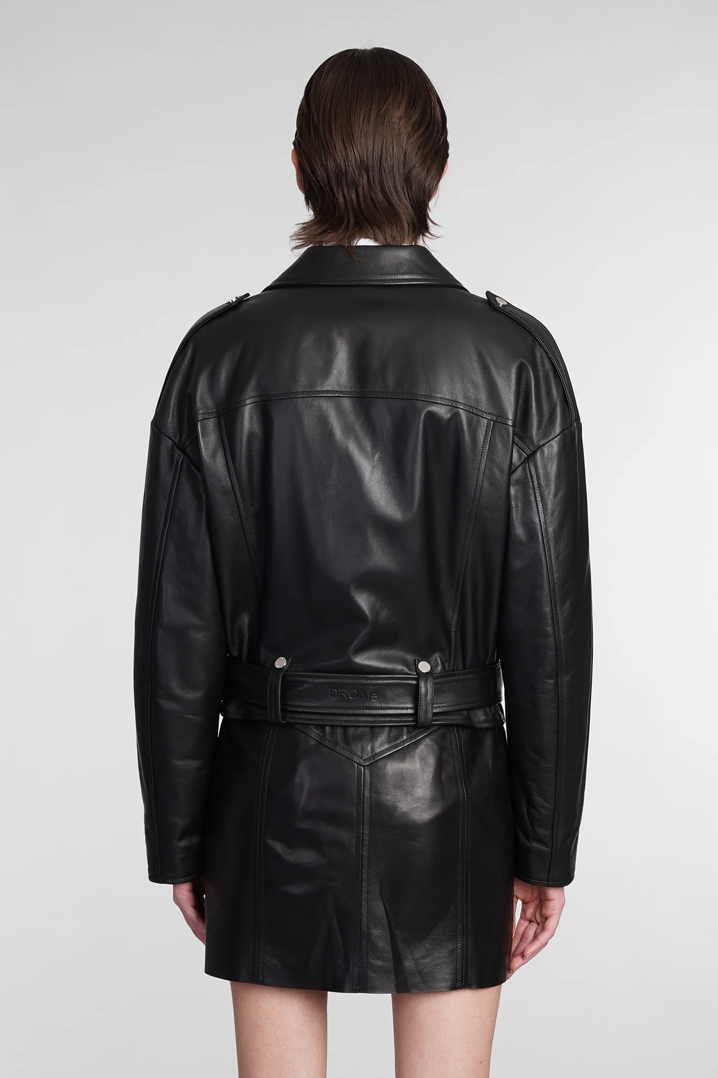 Biker jacket in black leather - Image 3