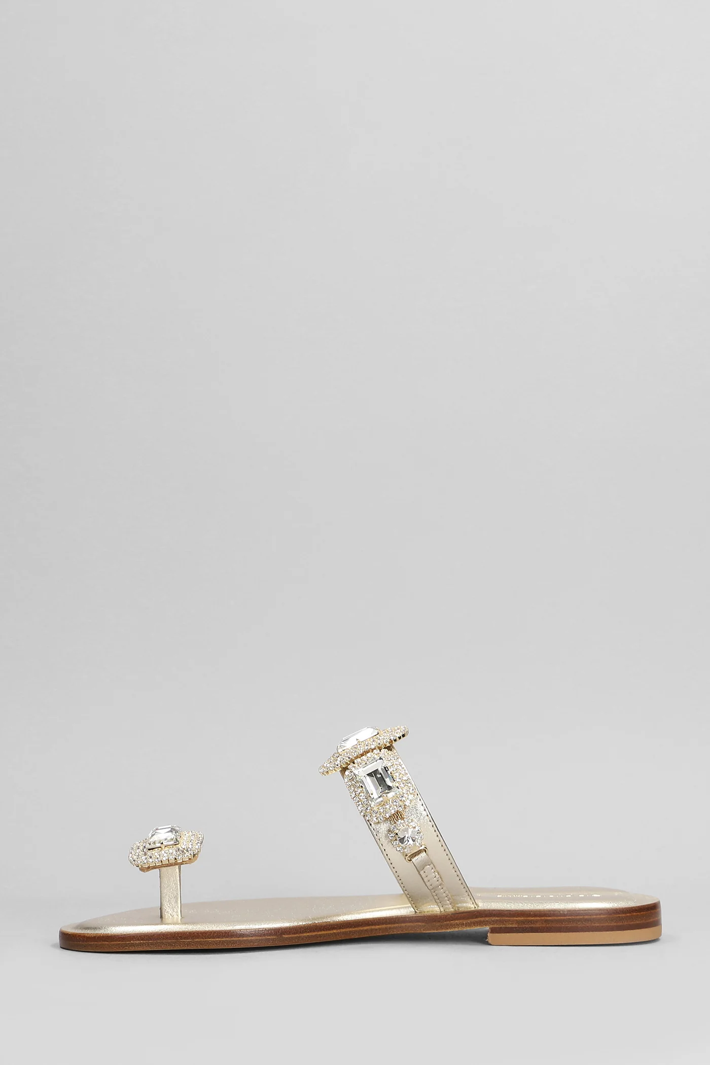 Flats in platinum leather - Image 3