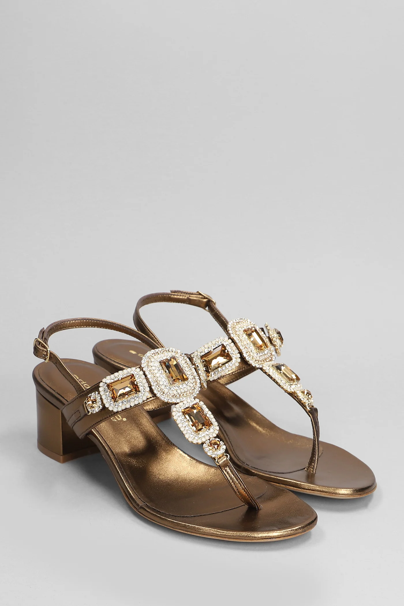 Sandals in bronze leather - Image 2