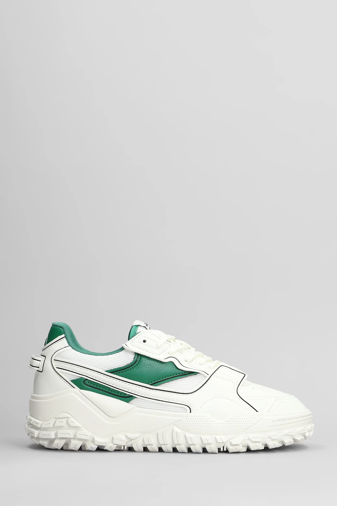 Lsr 003 Sneakers in white leather and fabric