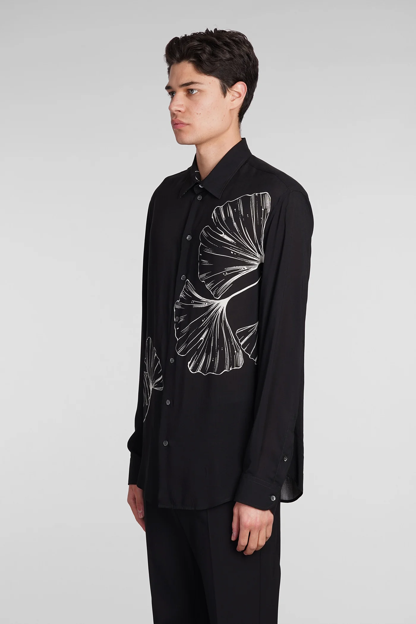 Shirt in black viscose - Image 4
