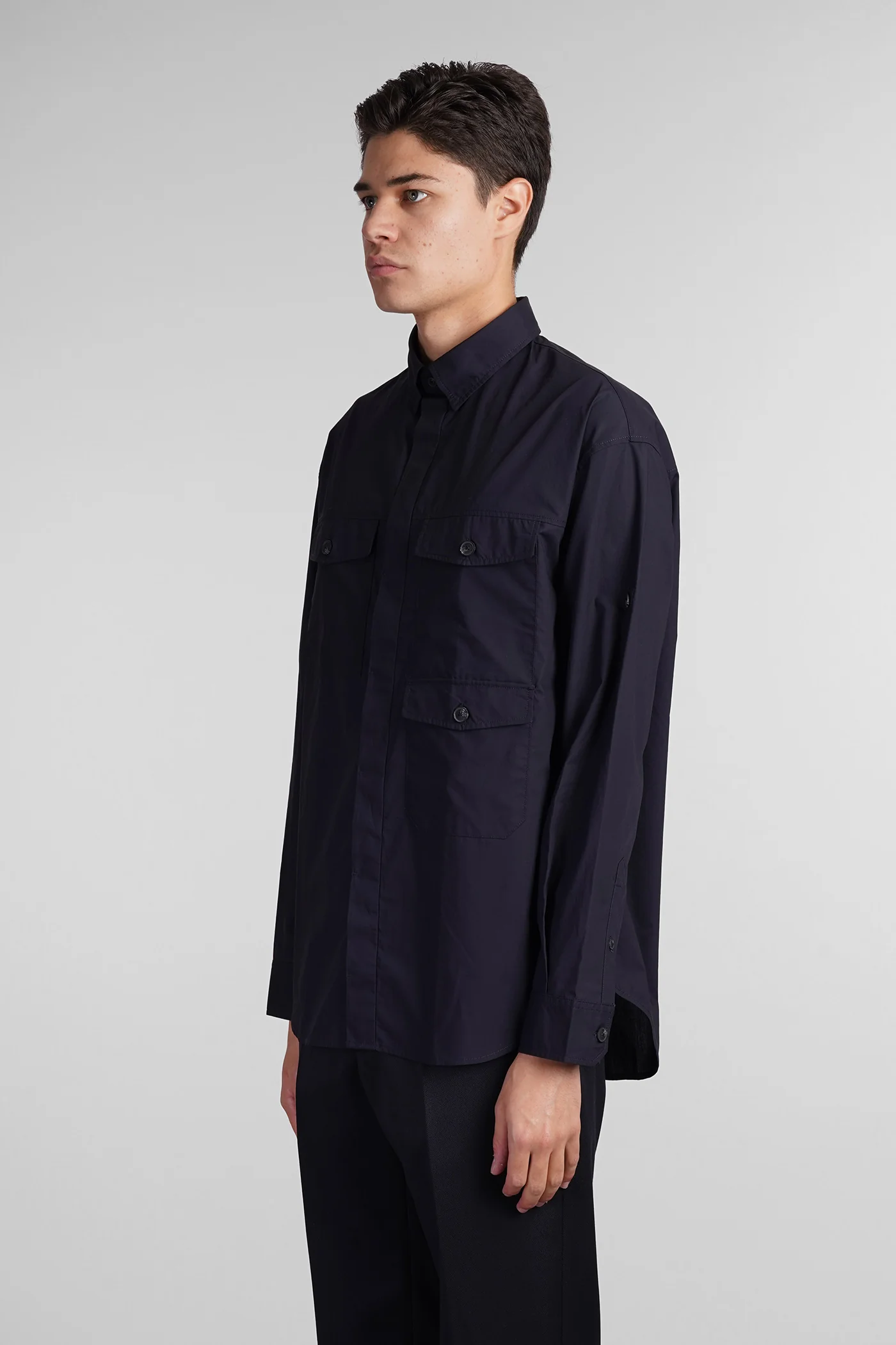 Shirt in blue cotton - Image 4