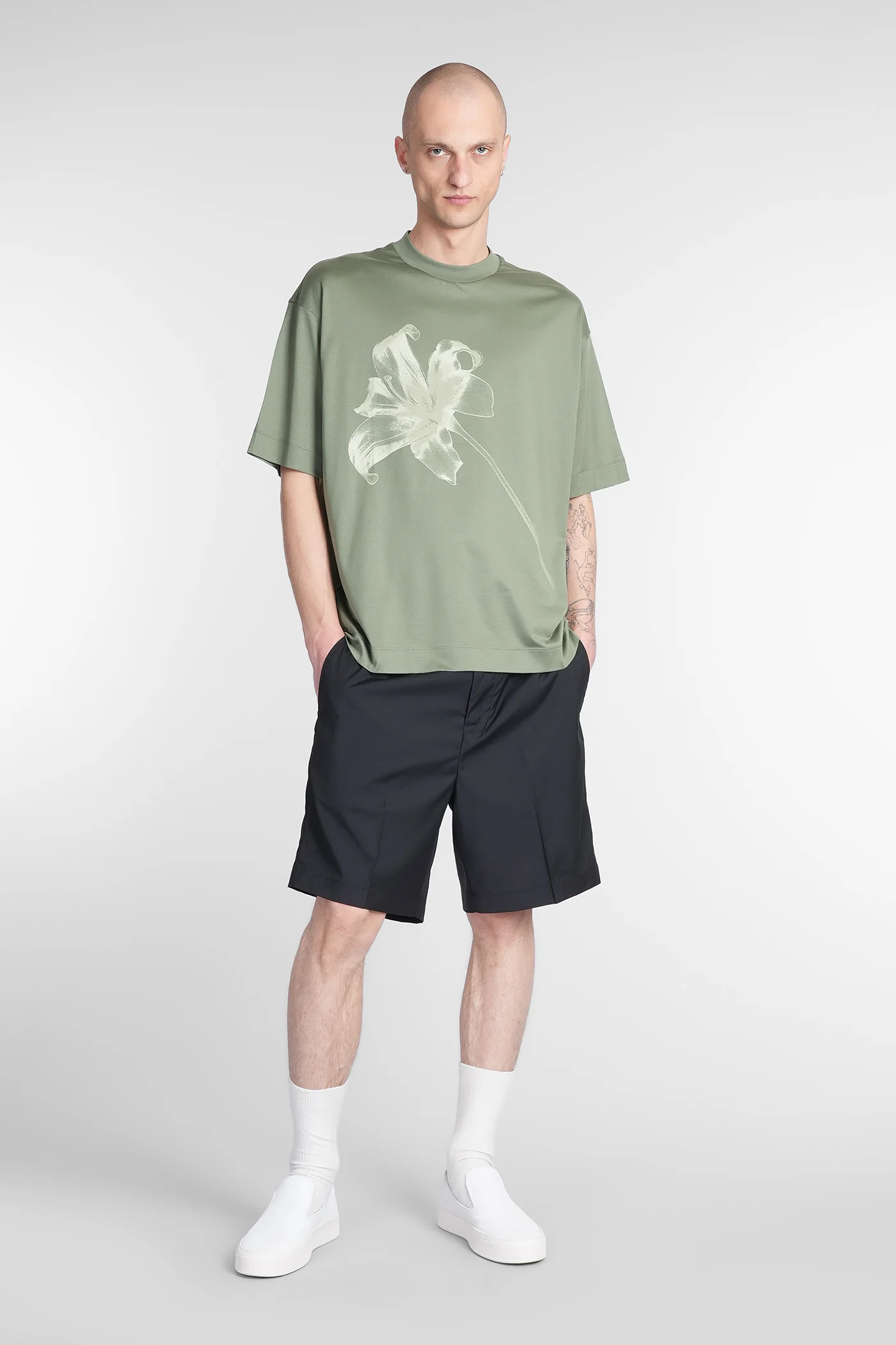 T-Shirt in green wool and polyester - Image 2