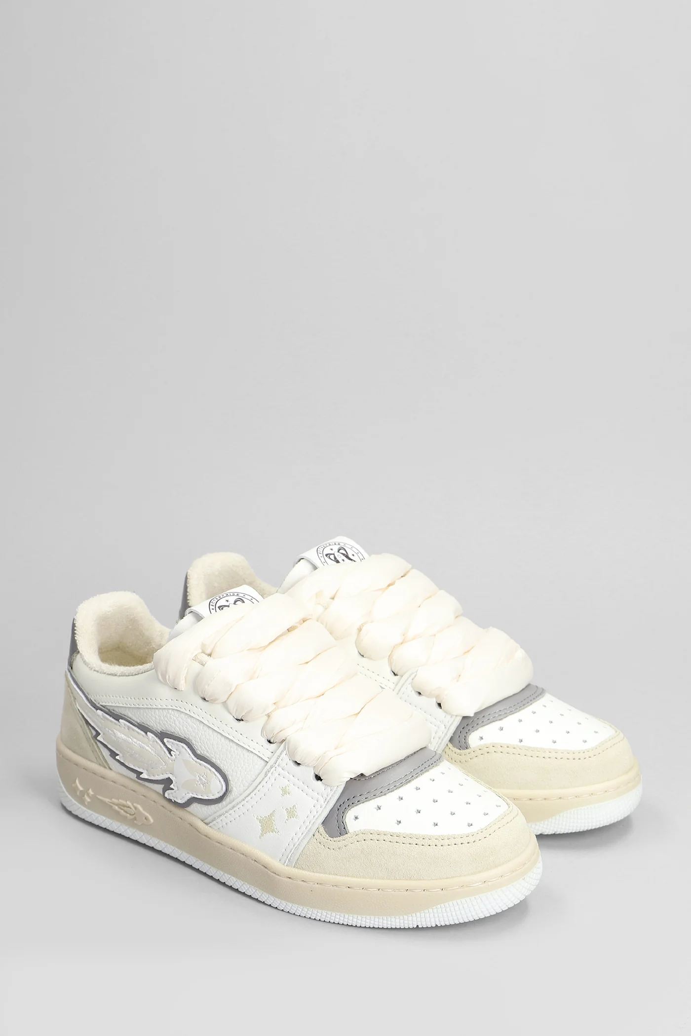 Egg Rocket Sneakers in white suede and leather - Image 2