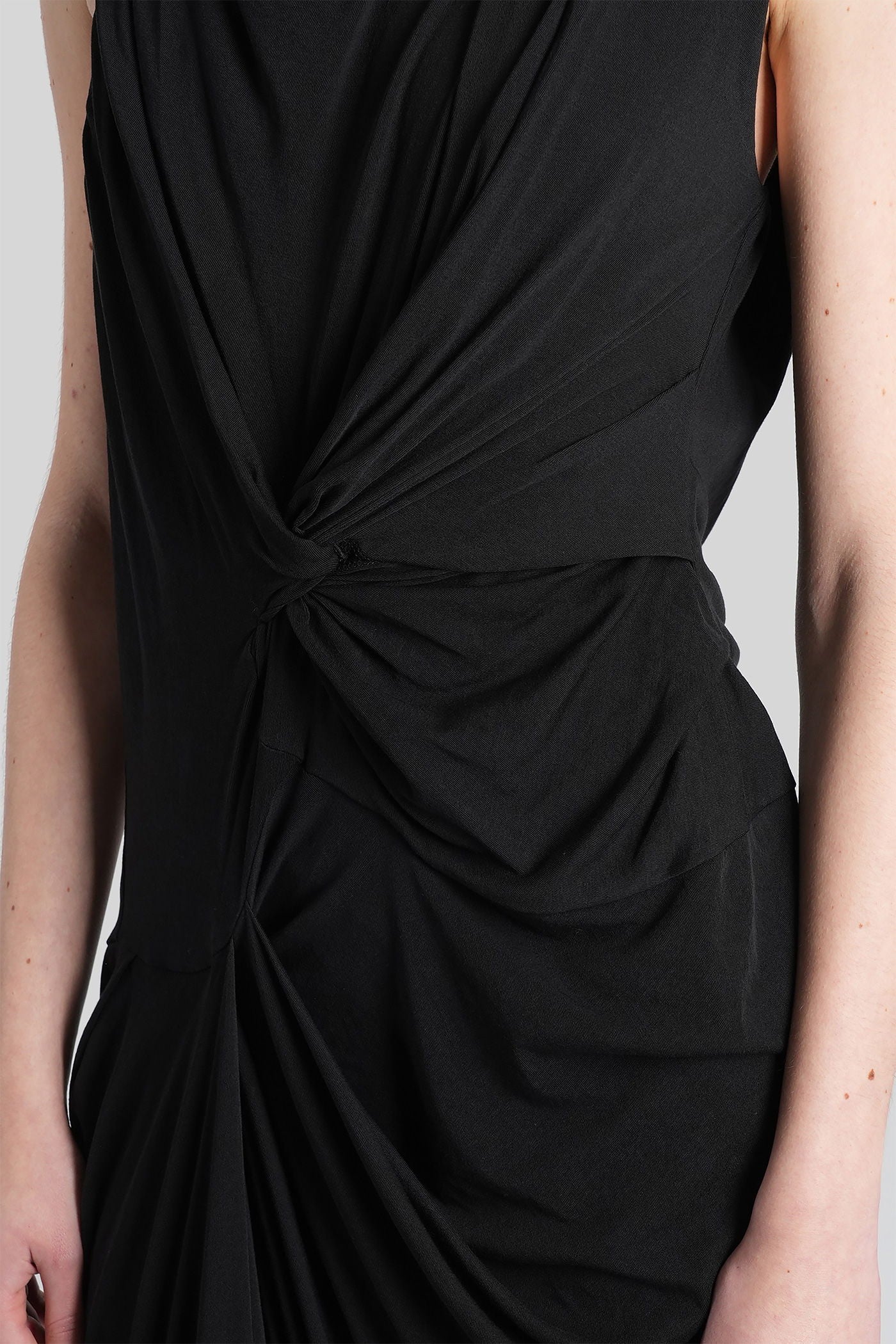 Long dress in black cotton - Image 5