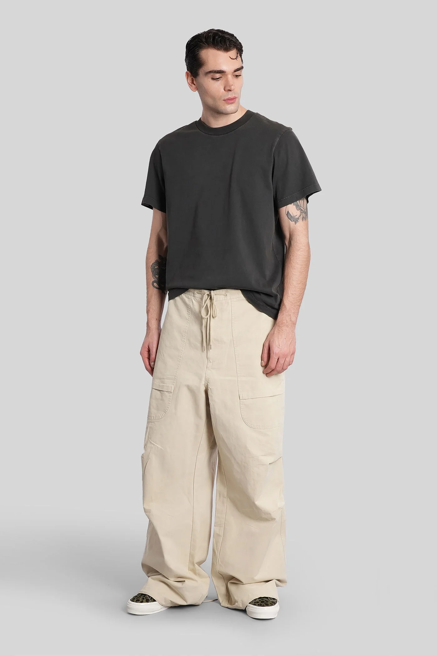Pants in beige cotton - Image 2