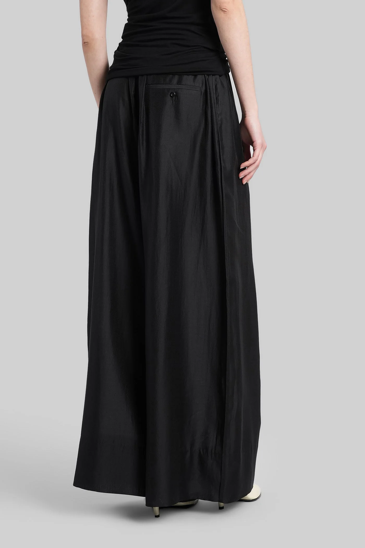 Pants in black wool and polyester - Image 3