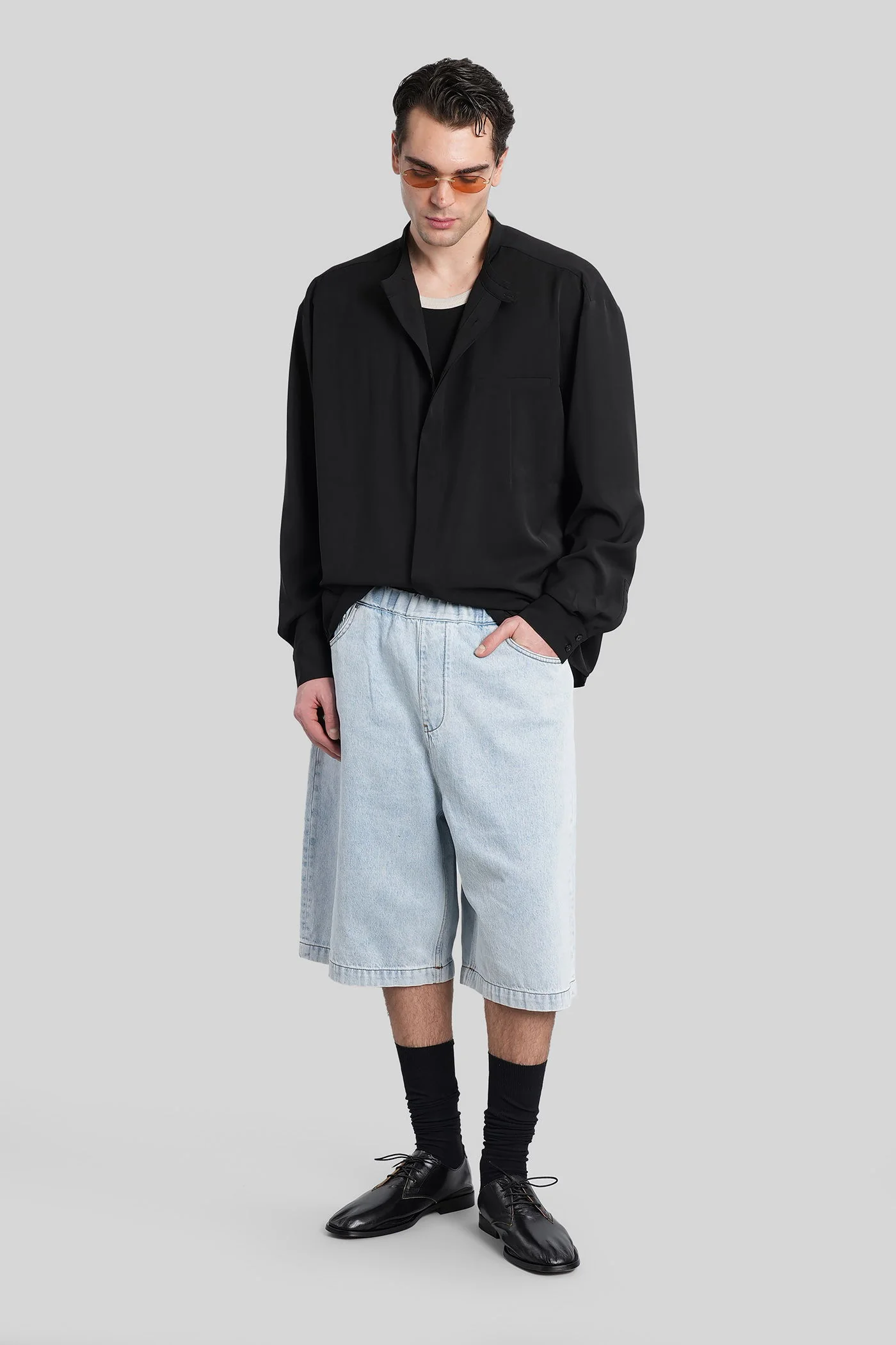 Shorts in blue cotton - Image 2