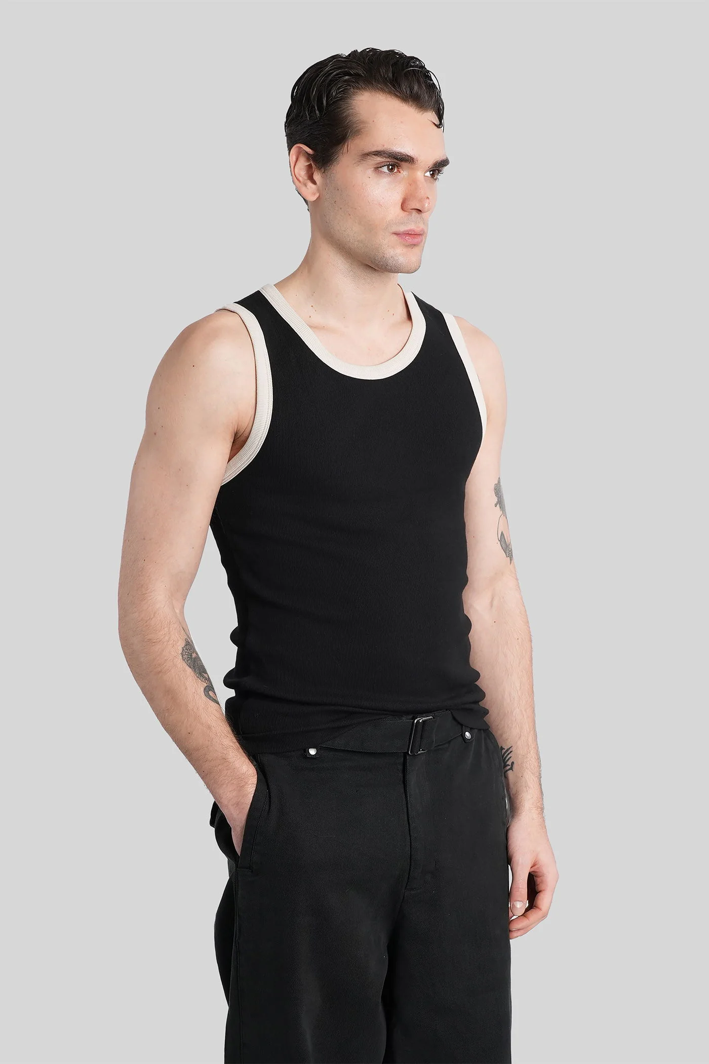 tank Top in black cotton - Image 4
