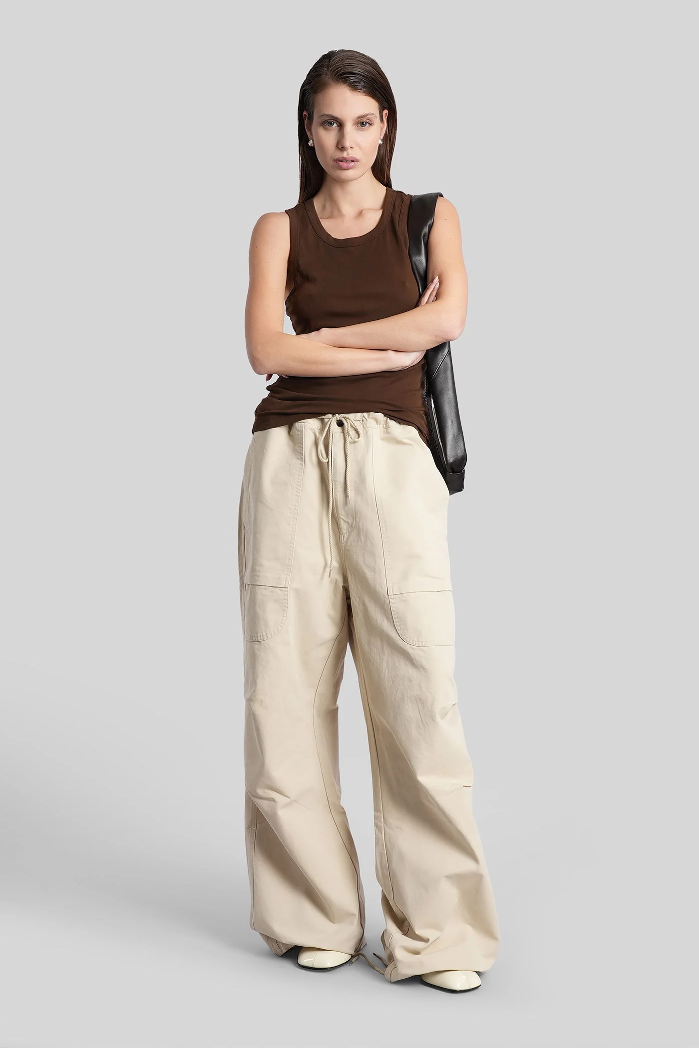 tank Top in brown cotton - Image 2