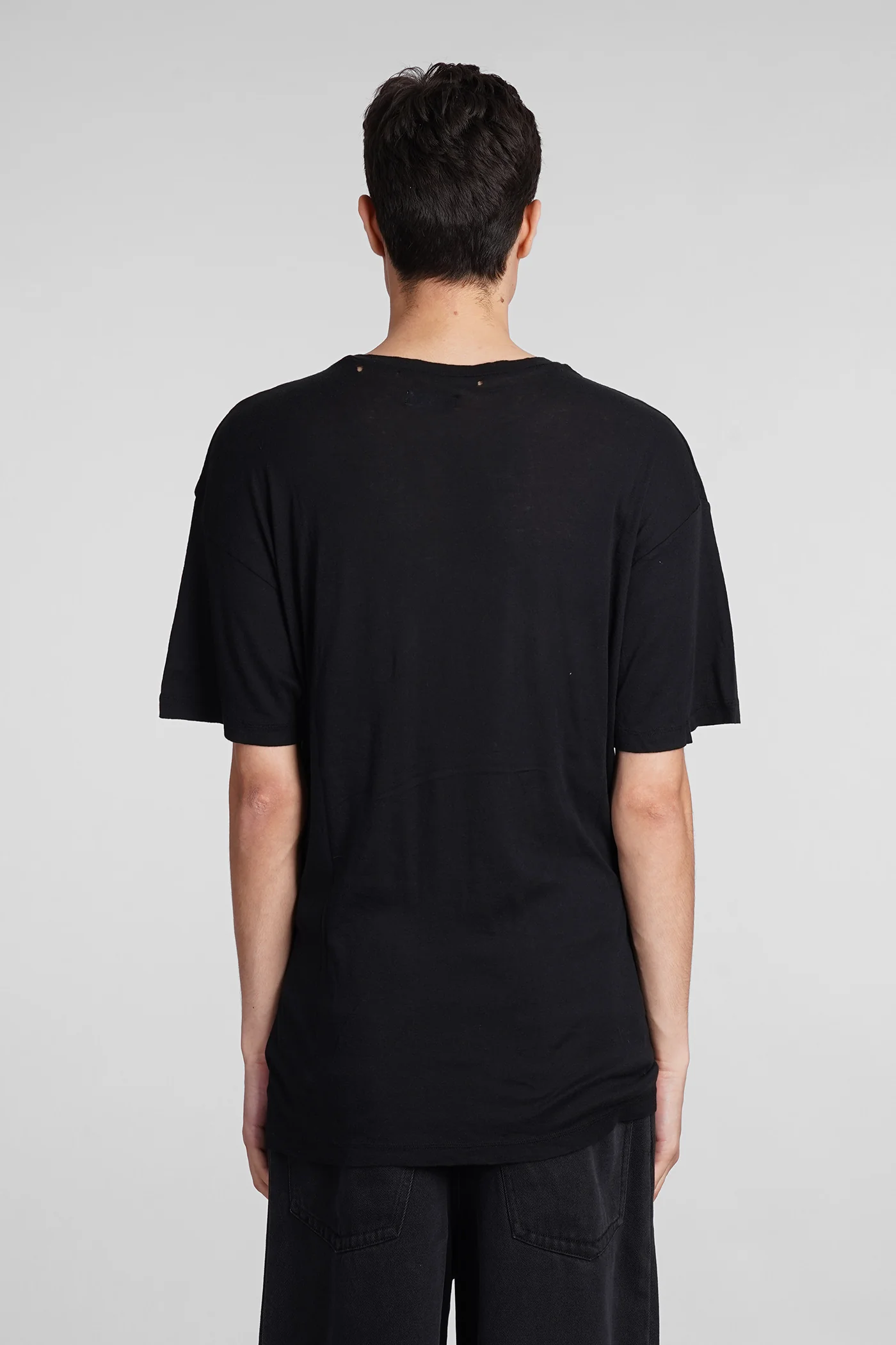 T-Shirt in black cotton - Image 3