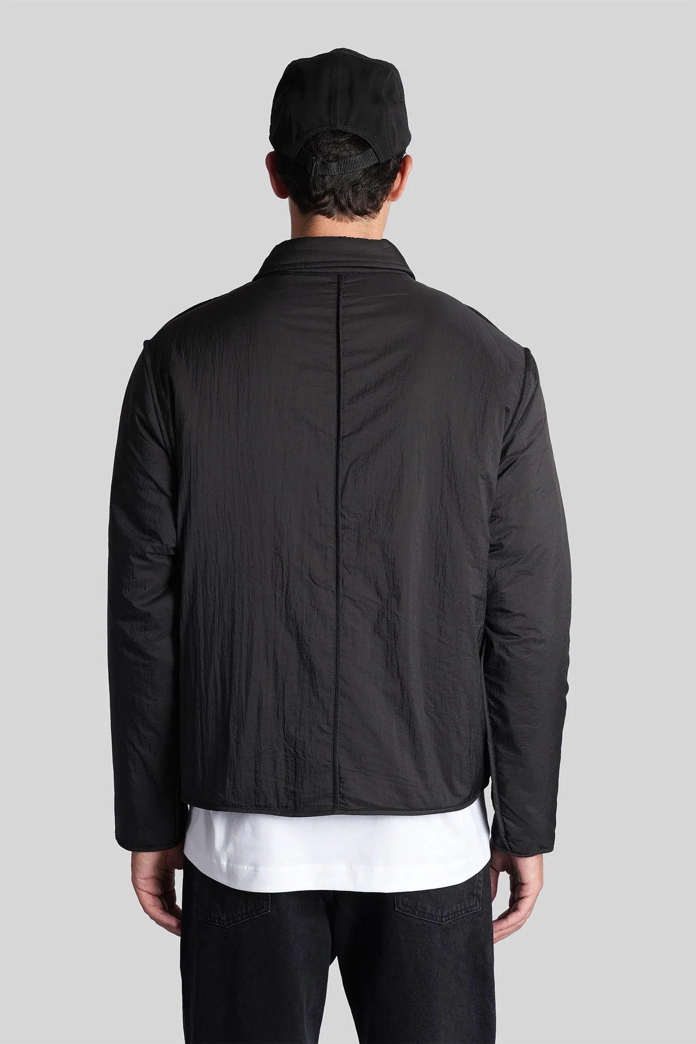 Casual jacket in black nylon - Image 3