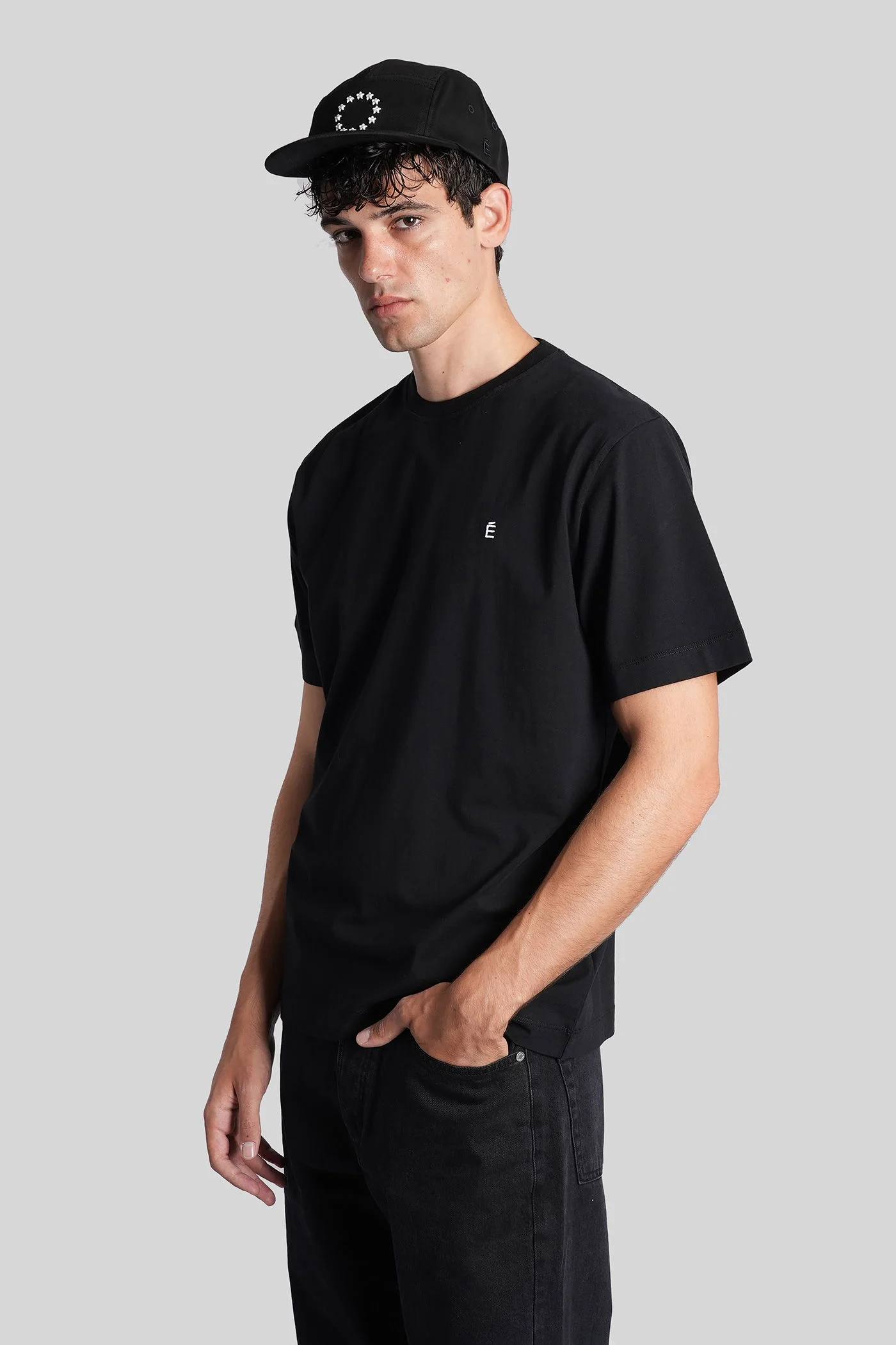 T-Shirt in black cotton - Image 4