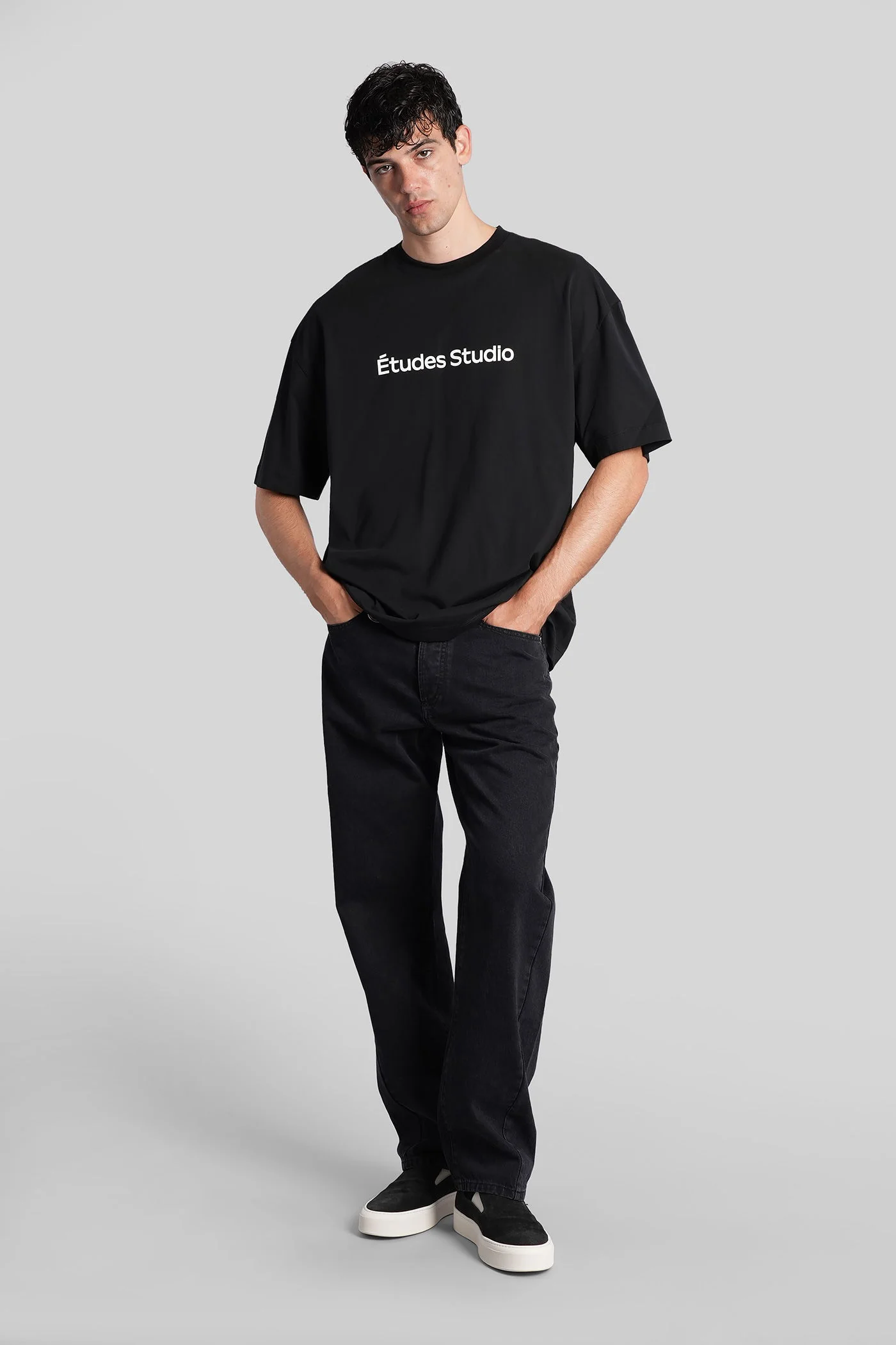 T-Shirt in black cotton - Image 2