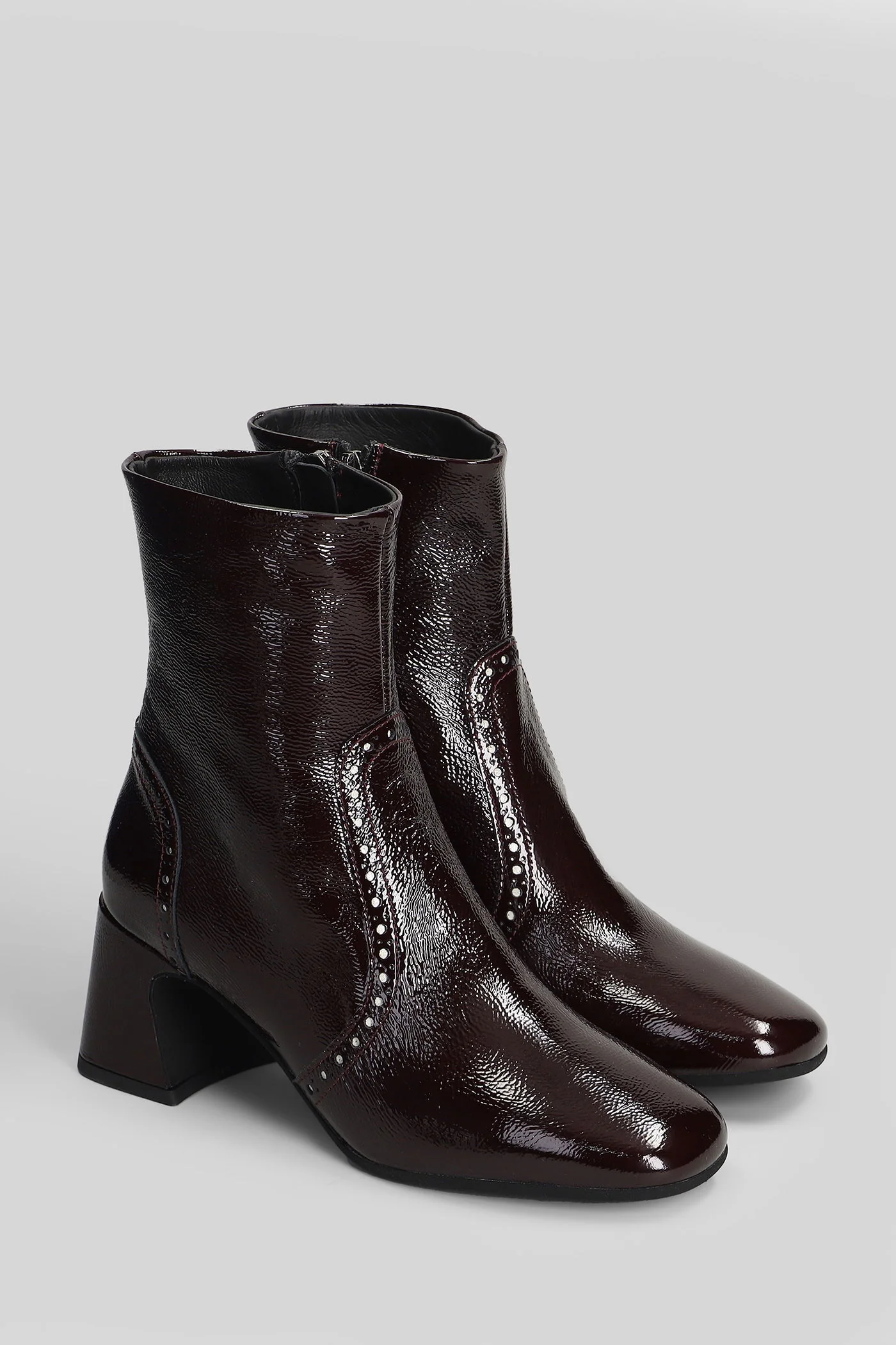 High heels Ankle boots in bordeaux leather - Image 2