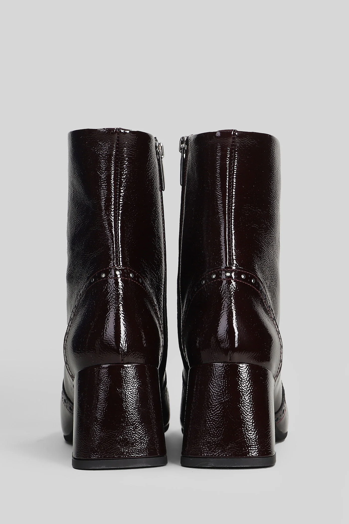 High heels Ankle boots in bordeaux leather - Image 4