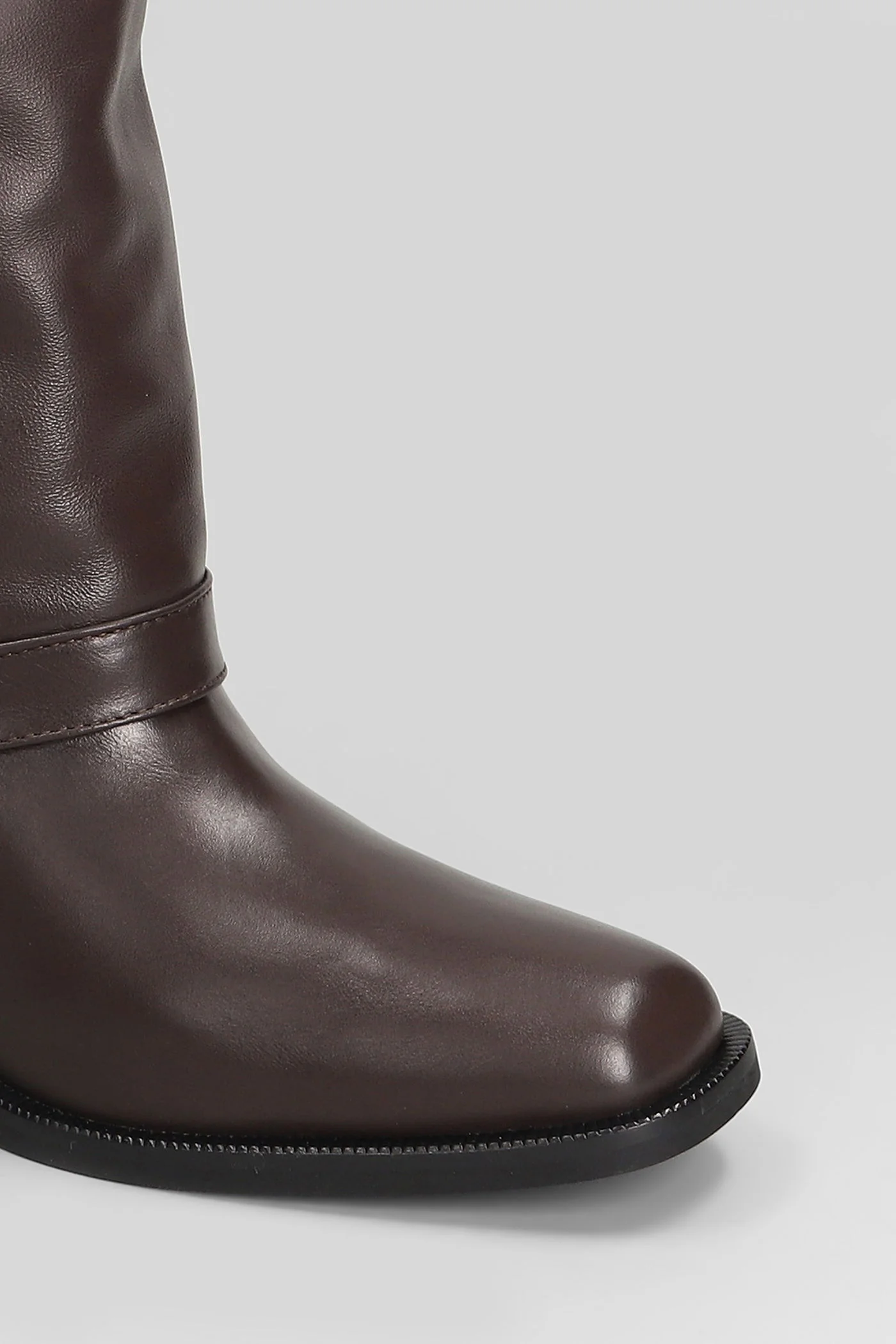 High heels Ankle boots in dark brown leather - Image 5