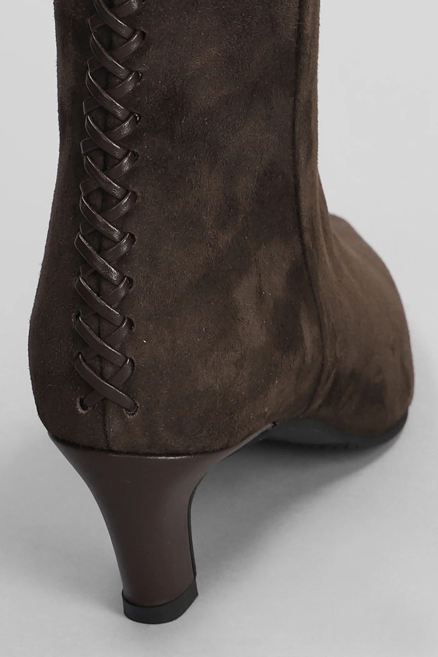 High heels Ankle boots in dark brown suede - Image 5