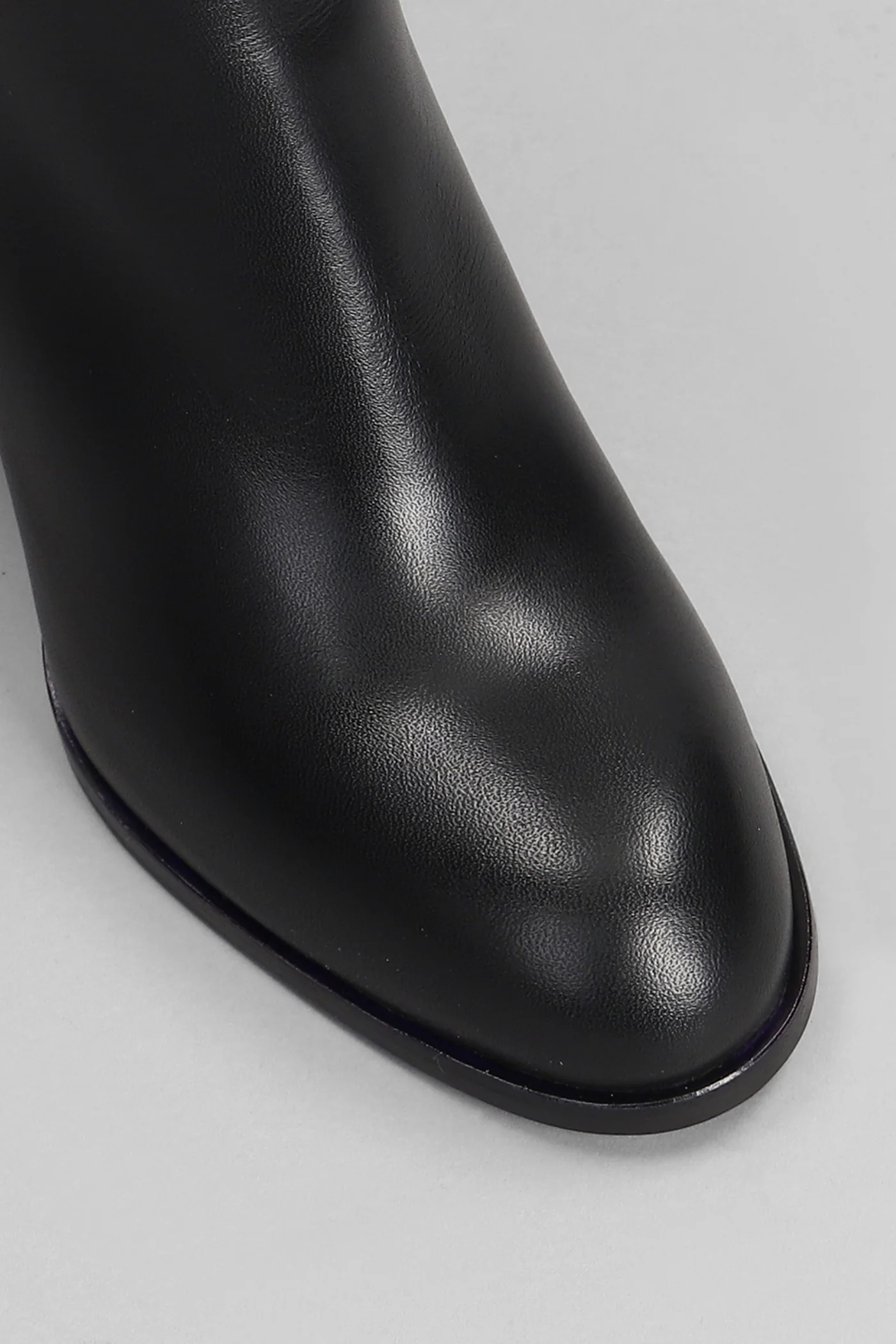 High heels boots in black leather - Image 5