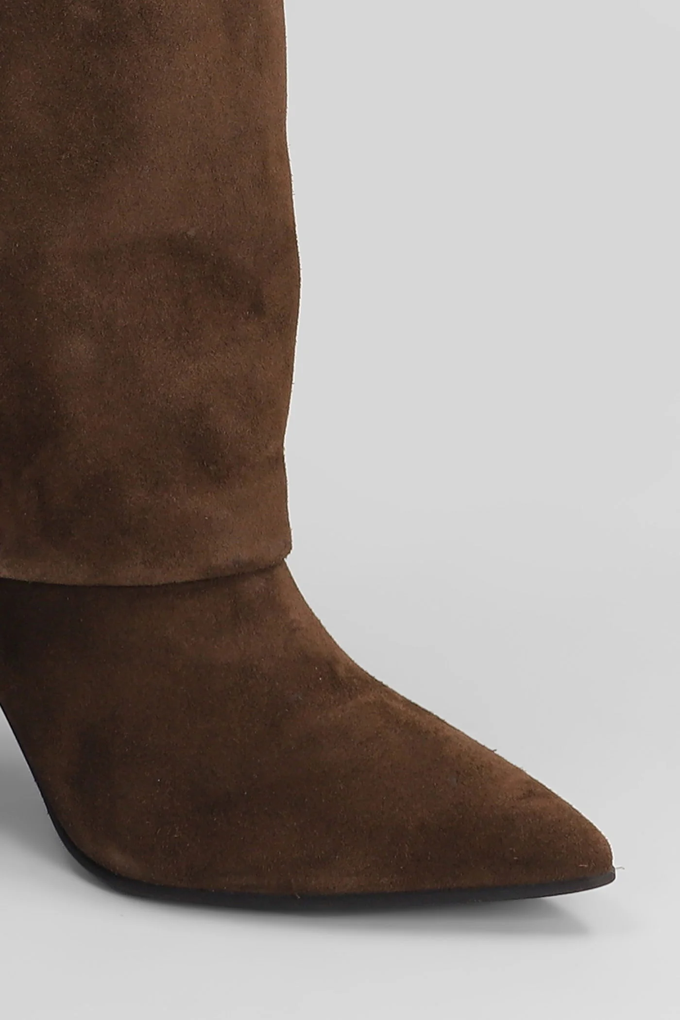 High heels boots in brown suede - Image 5