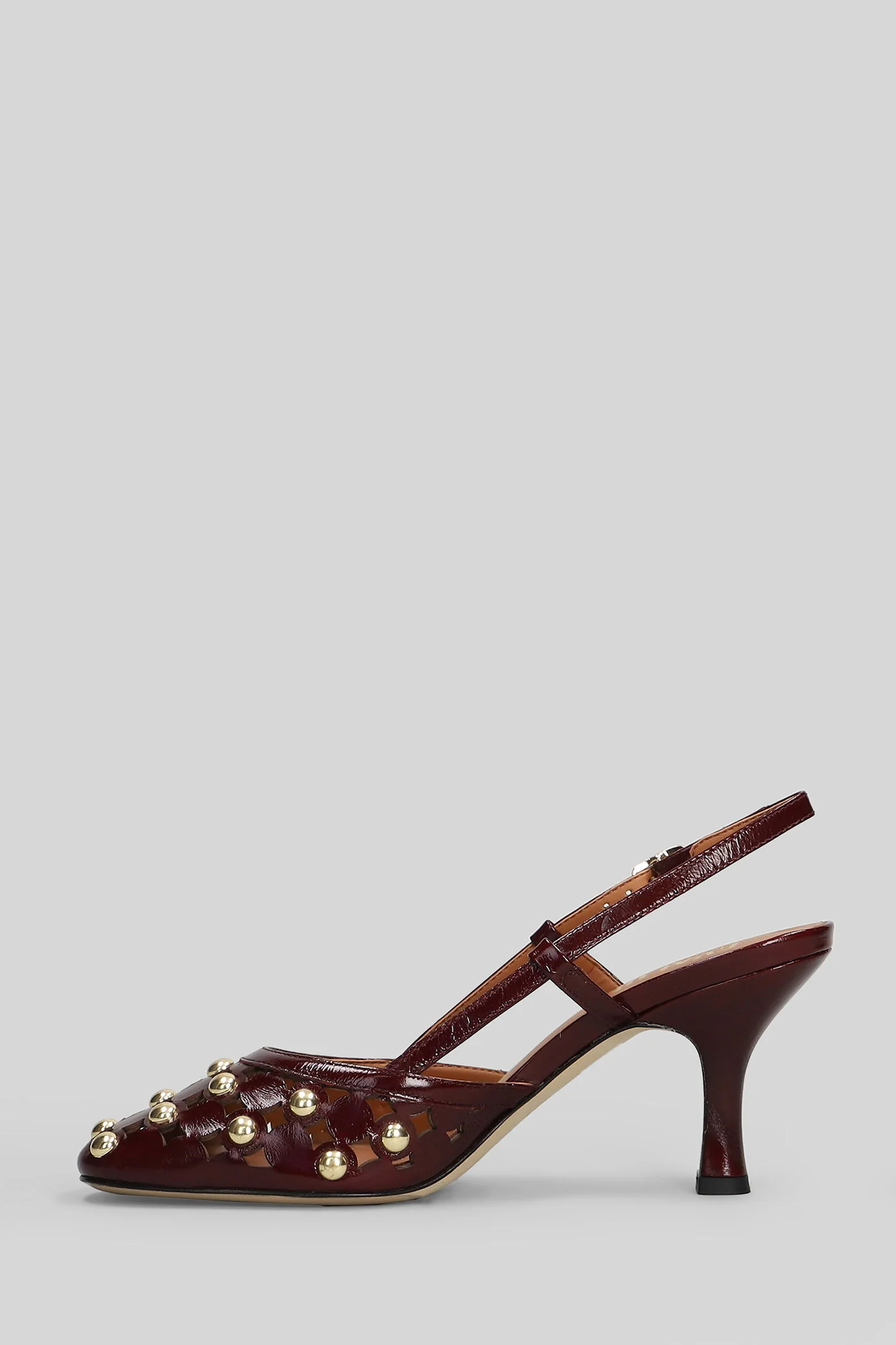 Pumps in bordeaux leather - Image 3