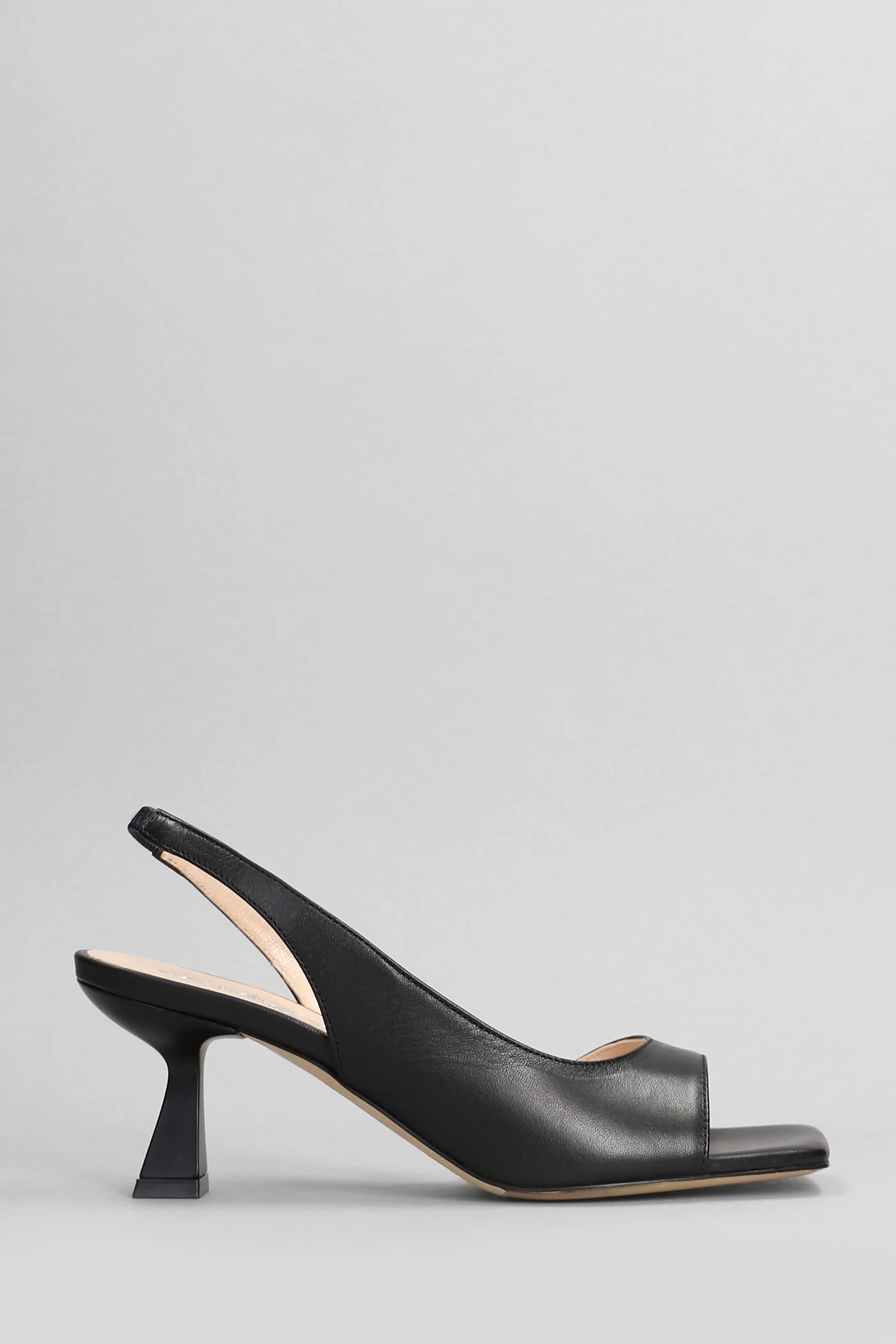 Sandals in black leather