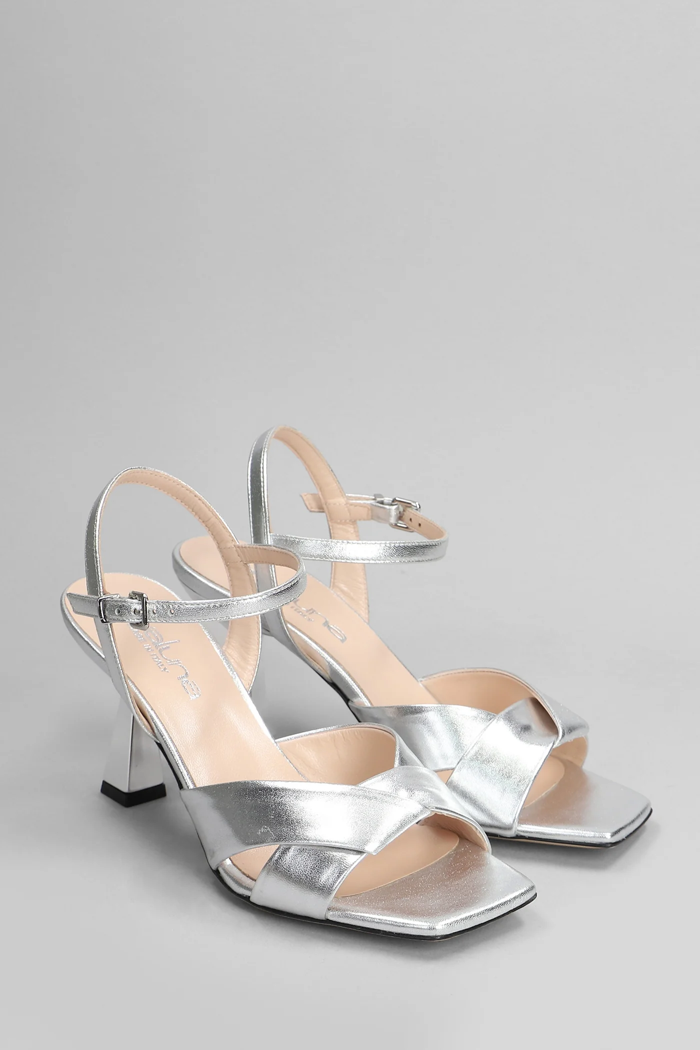 Sandals in silver leather - Image 2