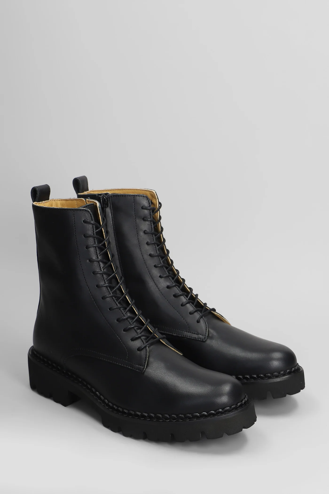 Combat boots in black leather - Image 2