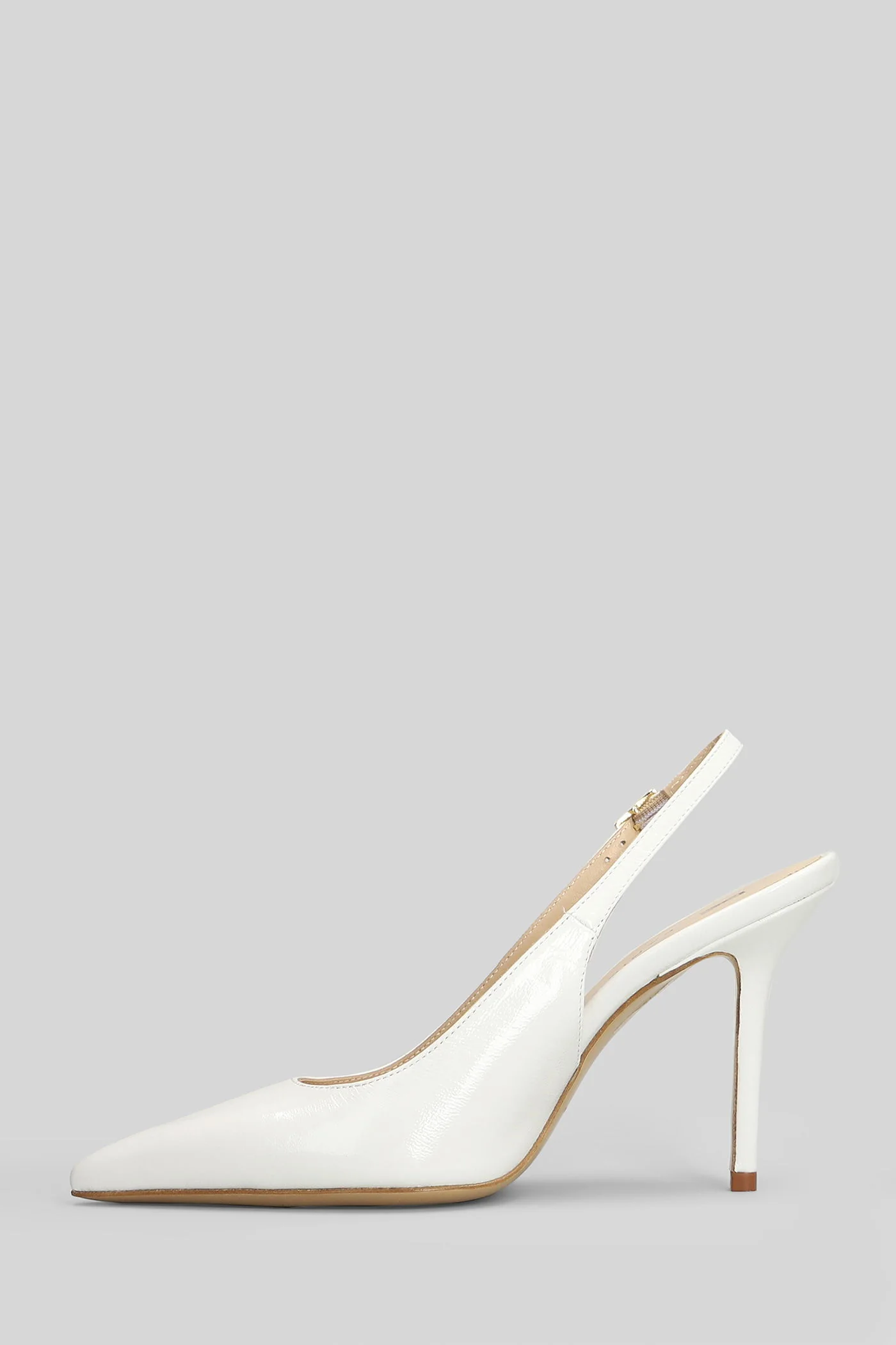 Pumps in white leather - Image 3