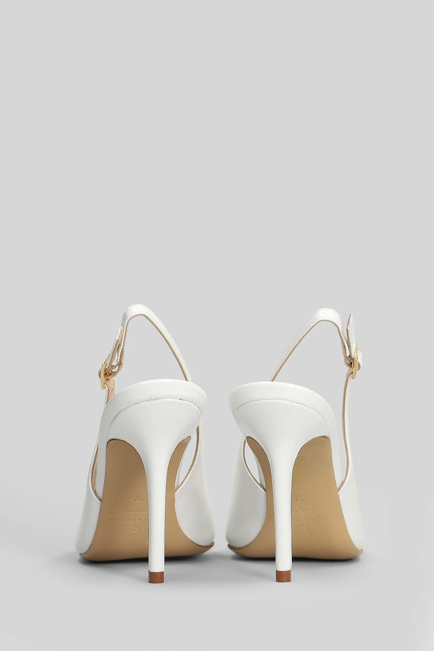 Pumps in white leather - Image 4