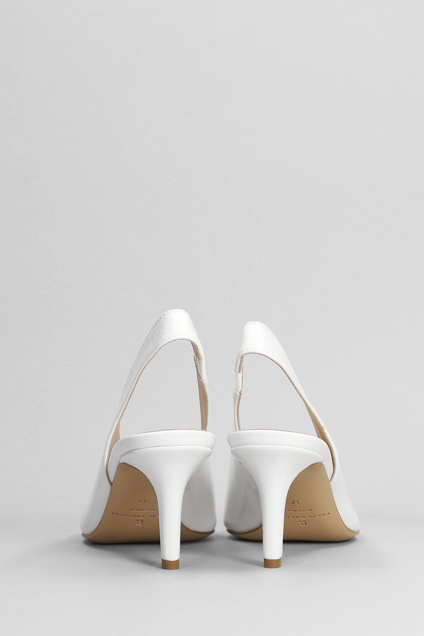 Pumps in white leather - Image 4