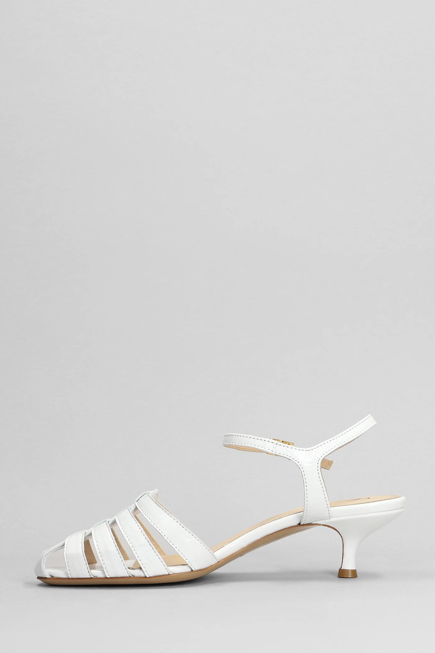 Sandals in white leather - Image 3