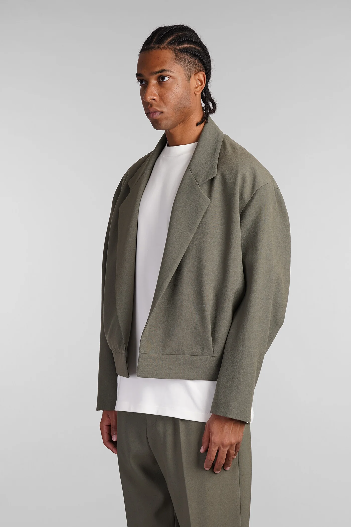 Blazer in green wool - Image 4