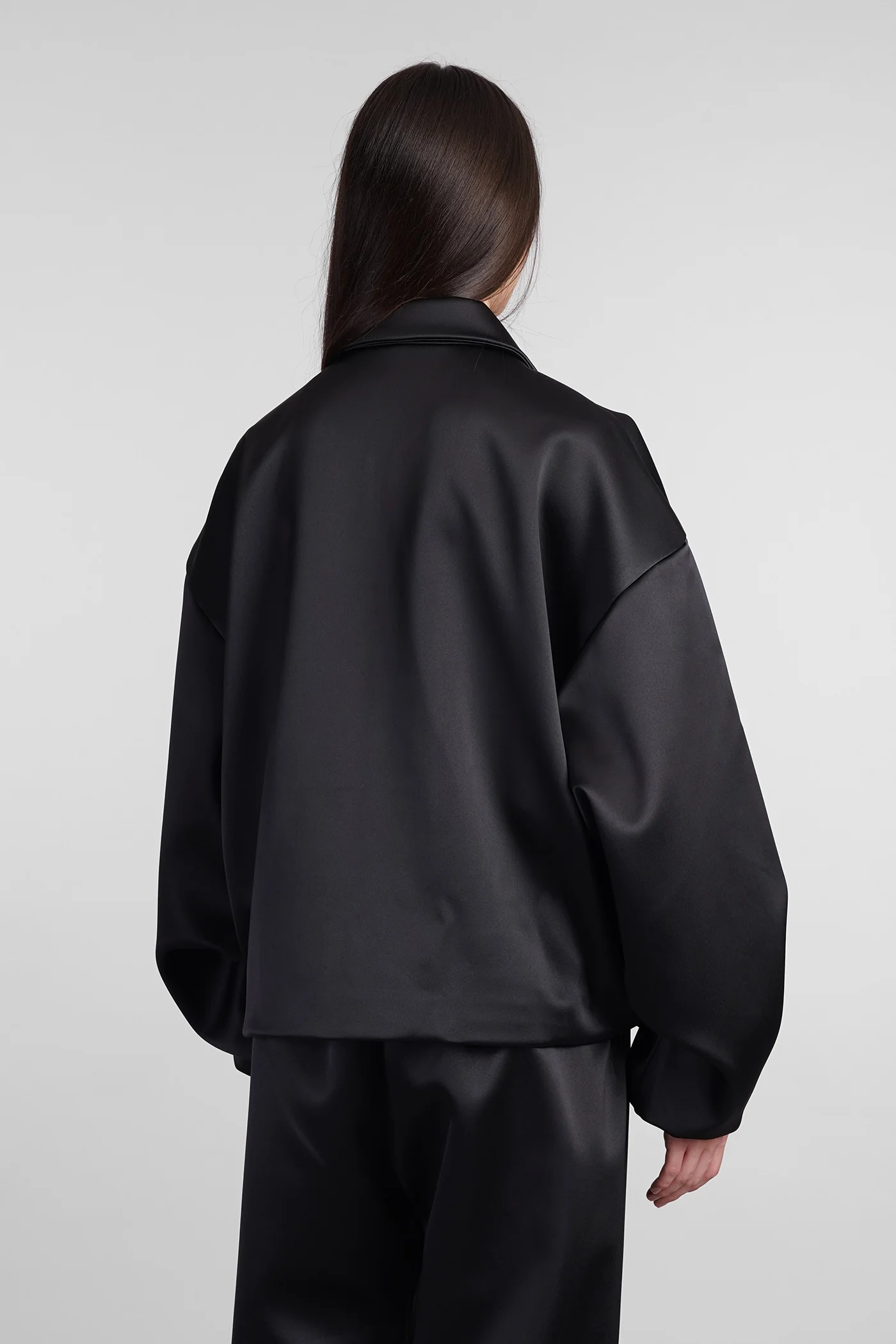 Bomber in black polyester - Image 3