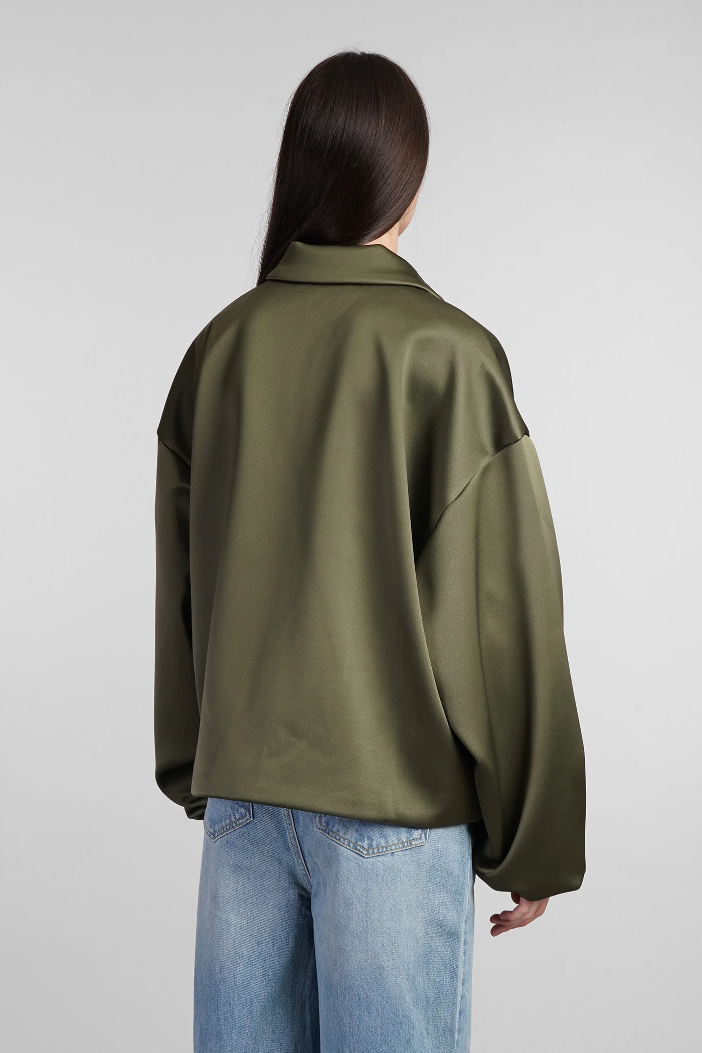 Bomber in green polyester - Image 3