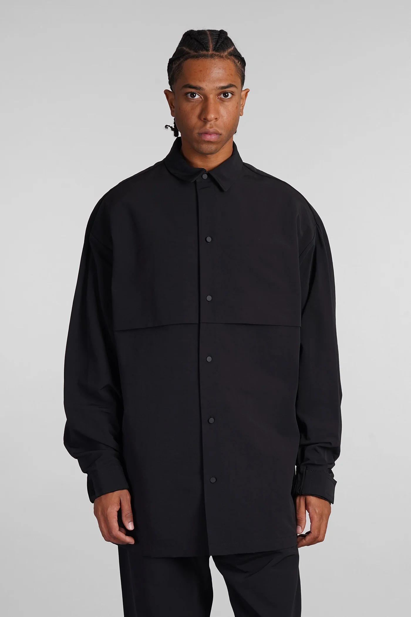 Casual jacket in black nylon