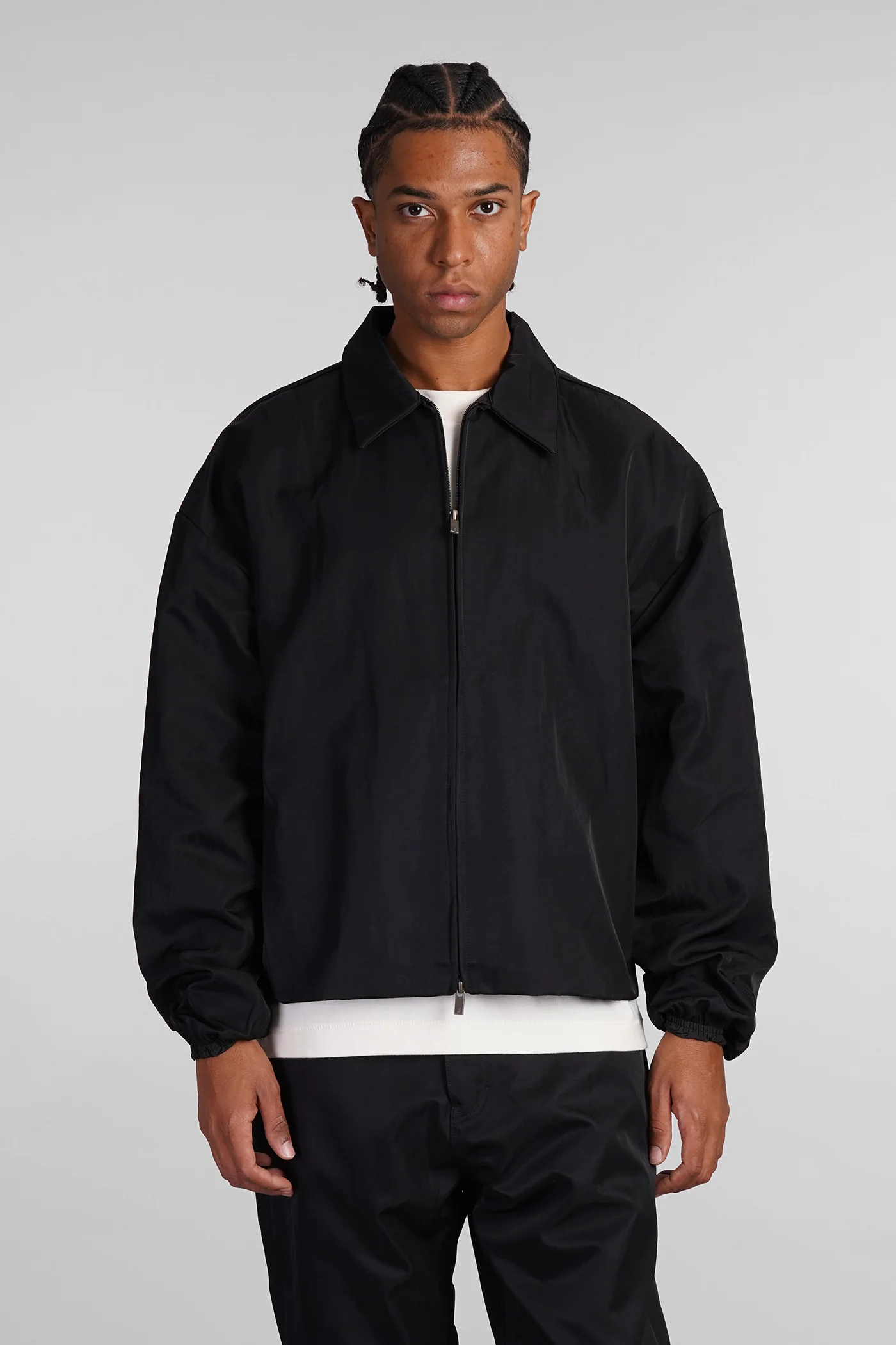 Casual jacket in black nylon