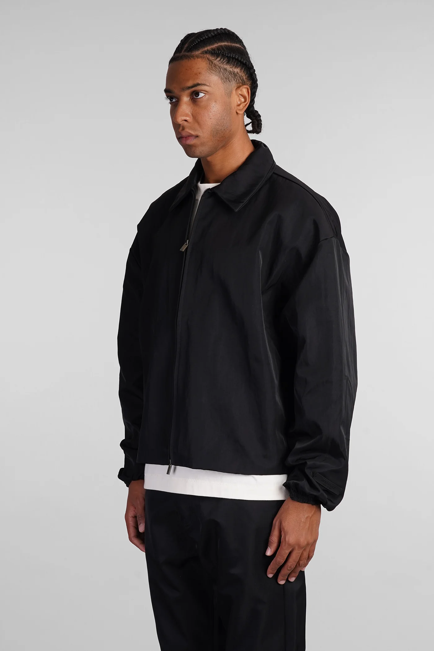 Casual jacket in black nylon - Image 4