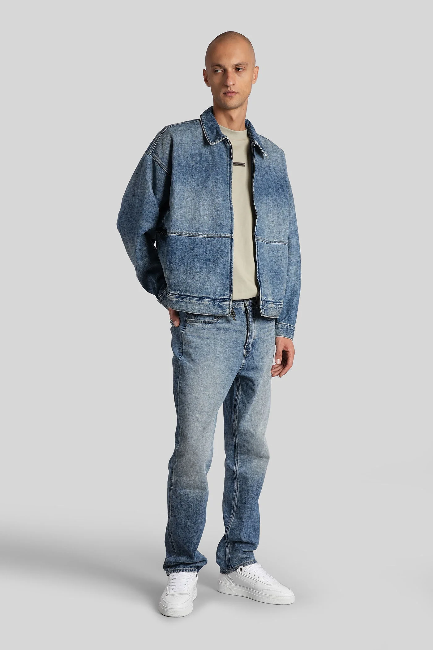 Casual jacket in blue cotton - Image 2