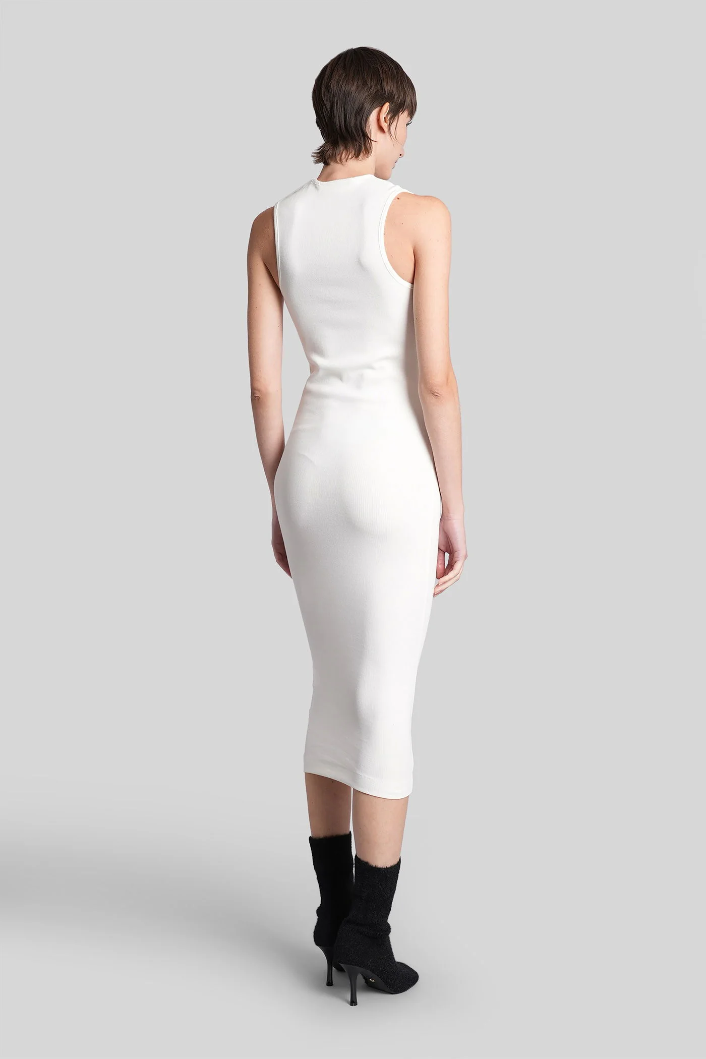 Long dress in white cotton - Image 3