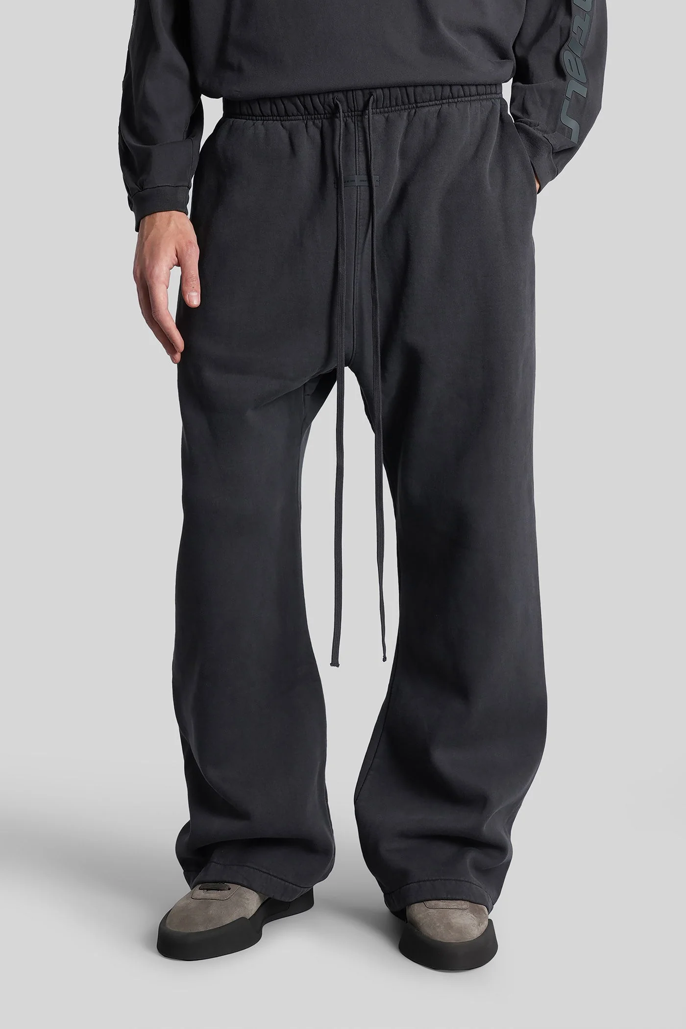 Pants in black cotton