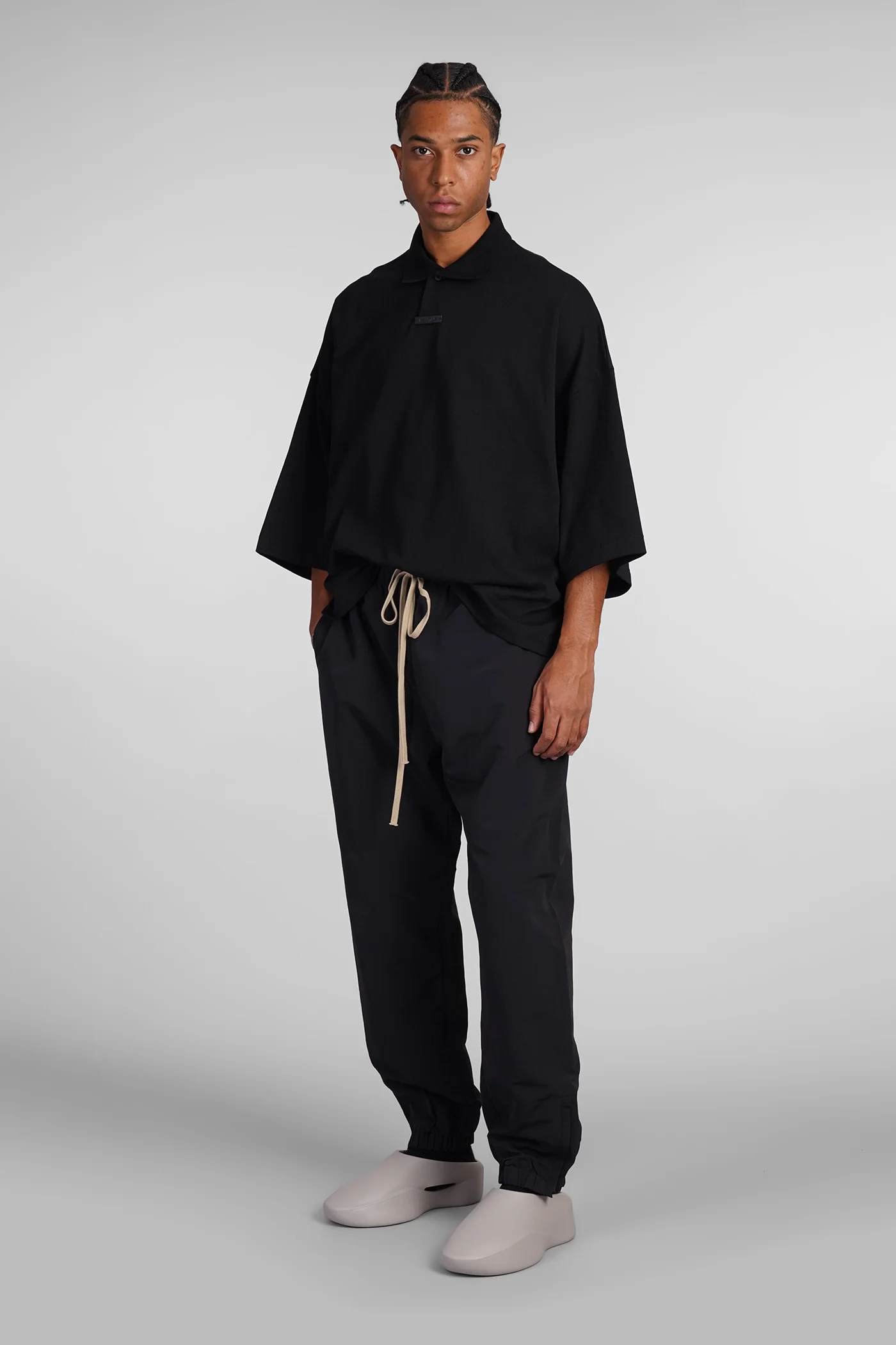 Polo in black cotton - Image 2