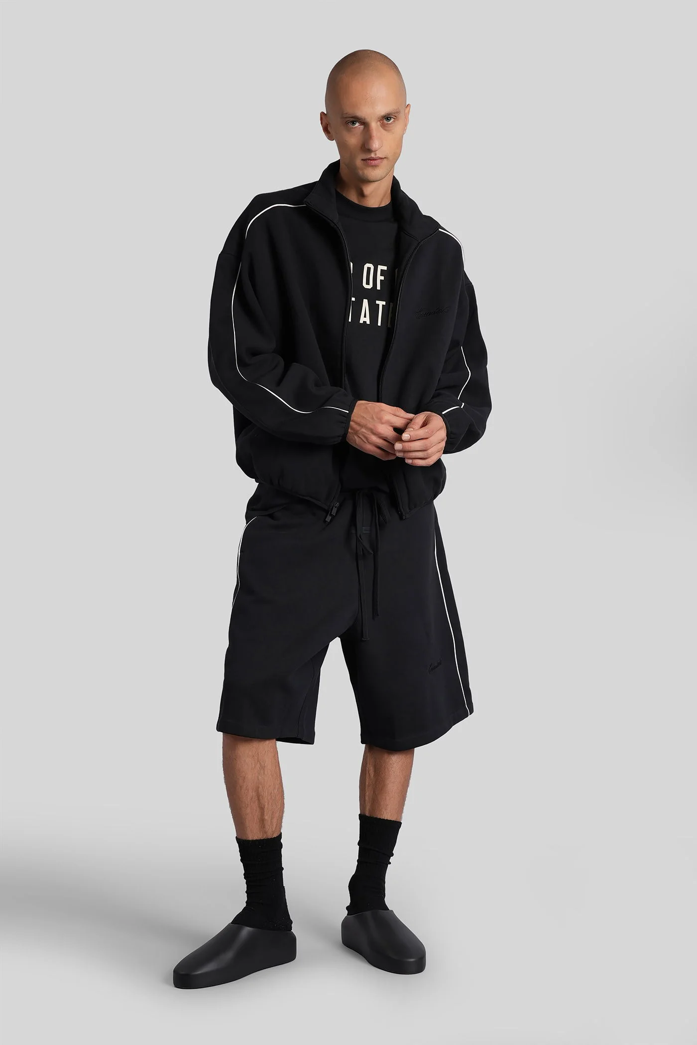Shorts in black cotton - Image 2
