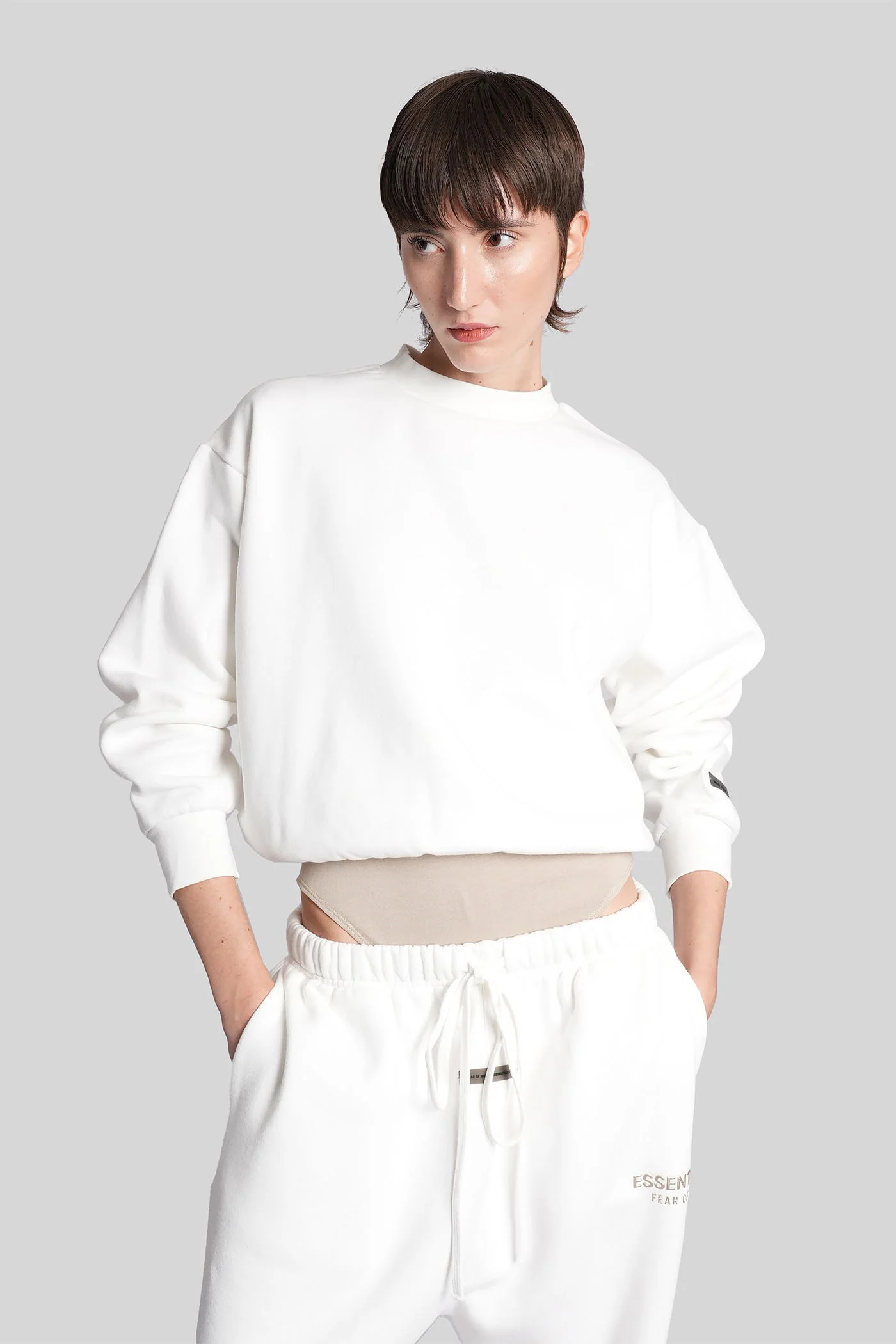 Sweatshirt in white cotton - Image 2