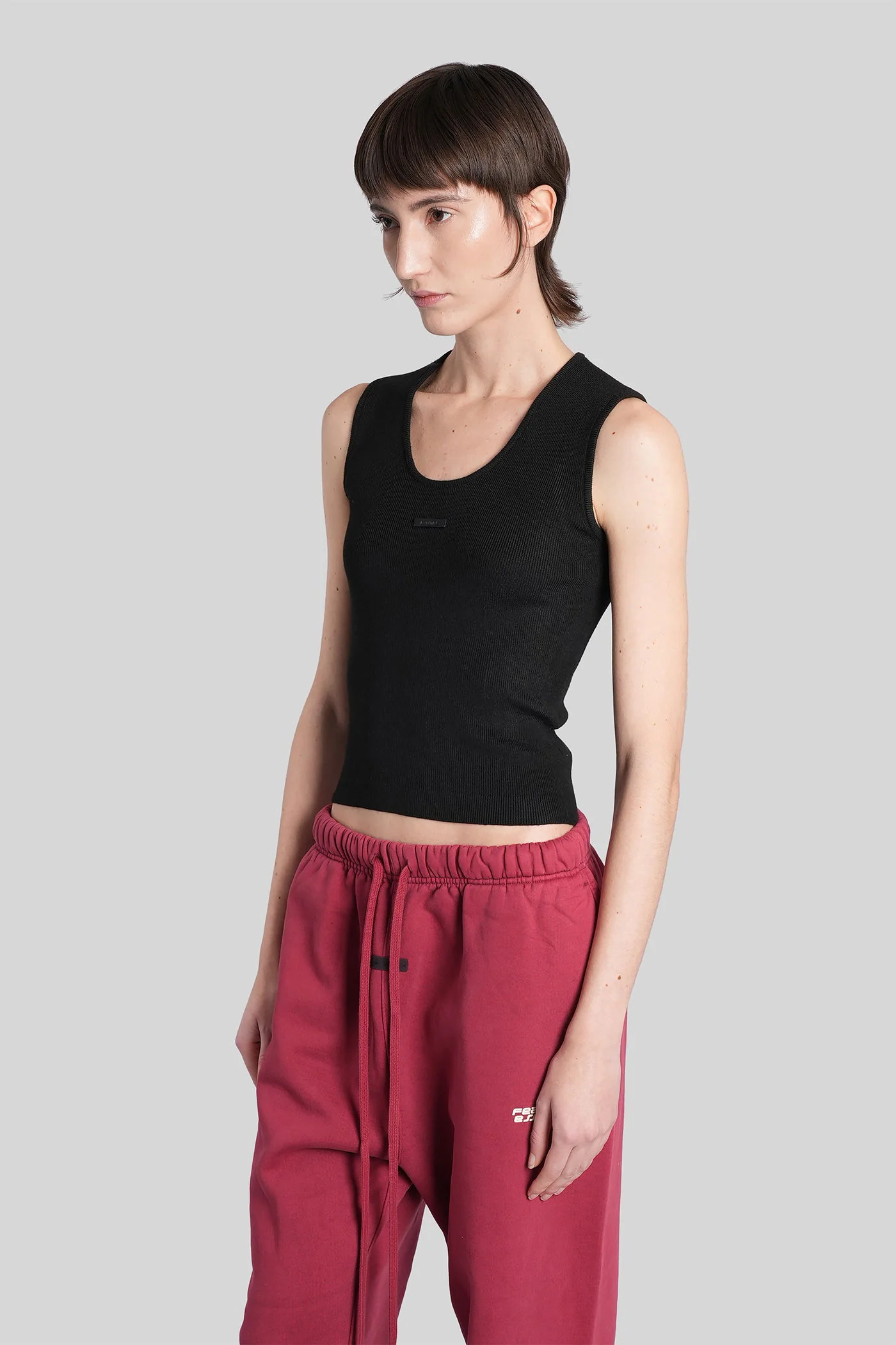 tank Top in black polyester - Image 4