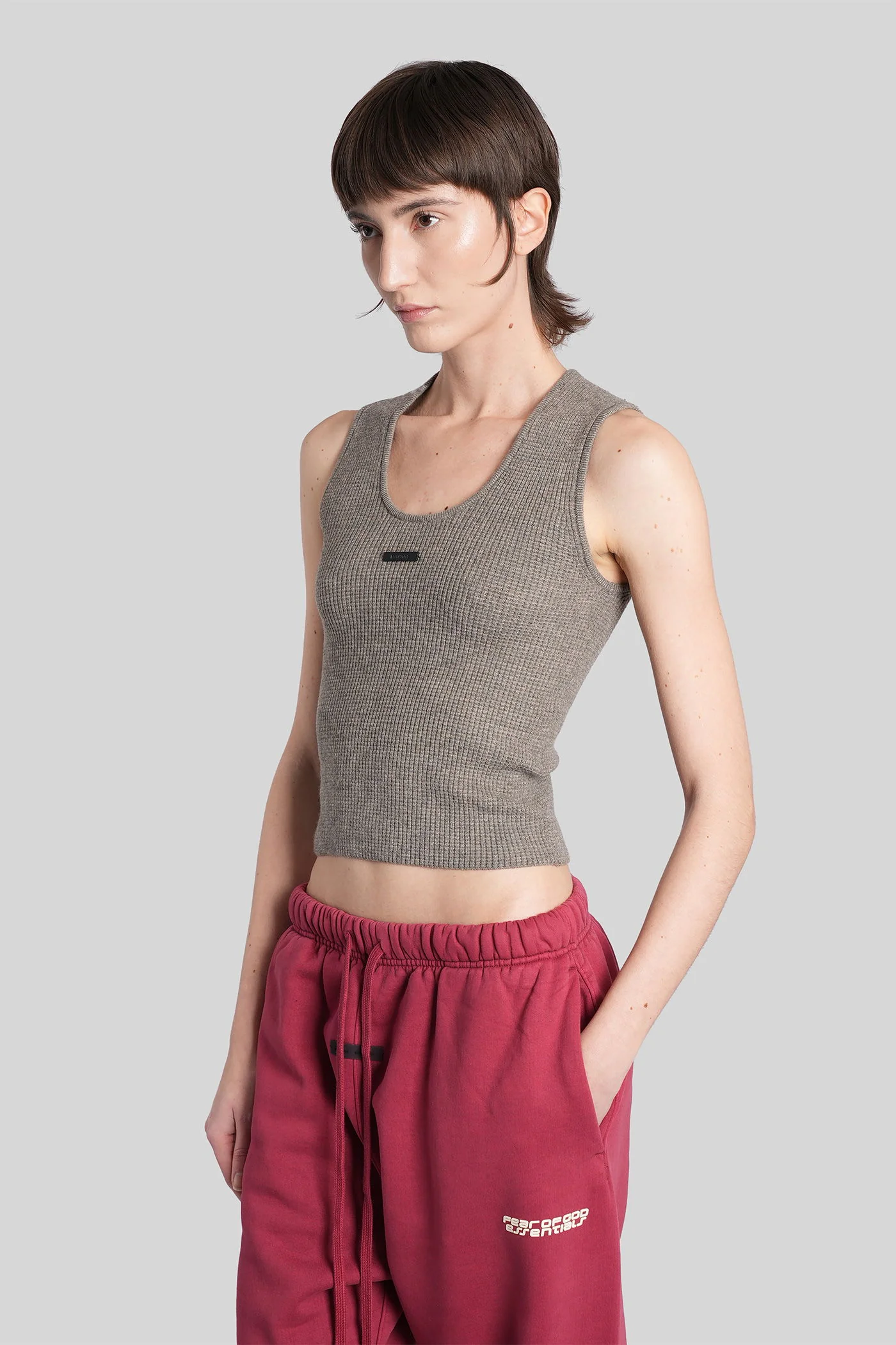 tank Top in grey polyester - Image 4