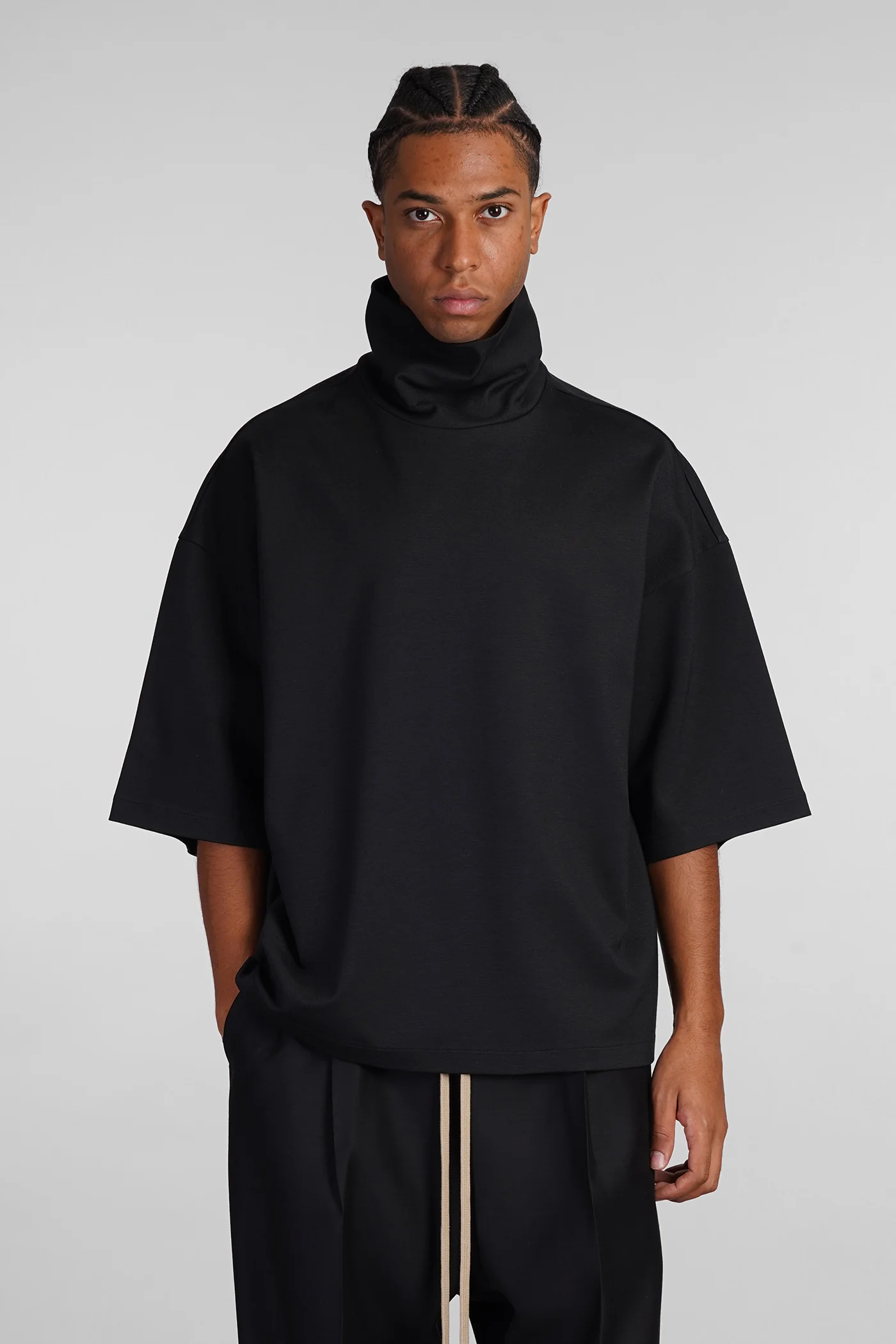 T-Shirt in black viscose