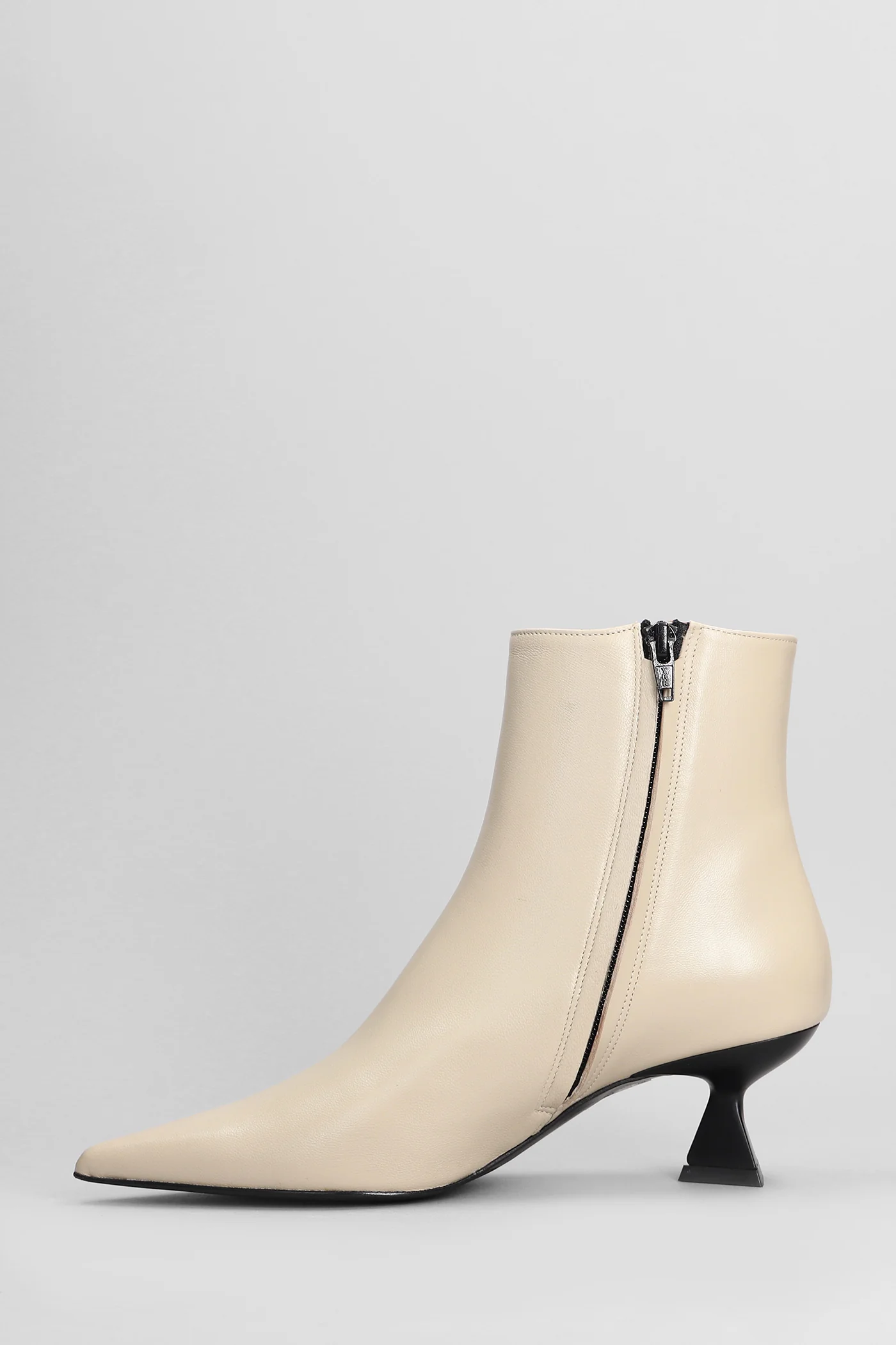 Jina High heels Ankle boots in beige leather - Image 3
