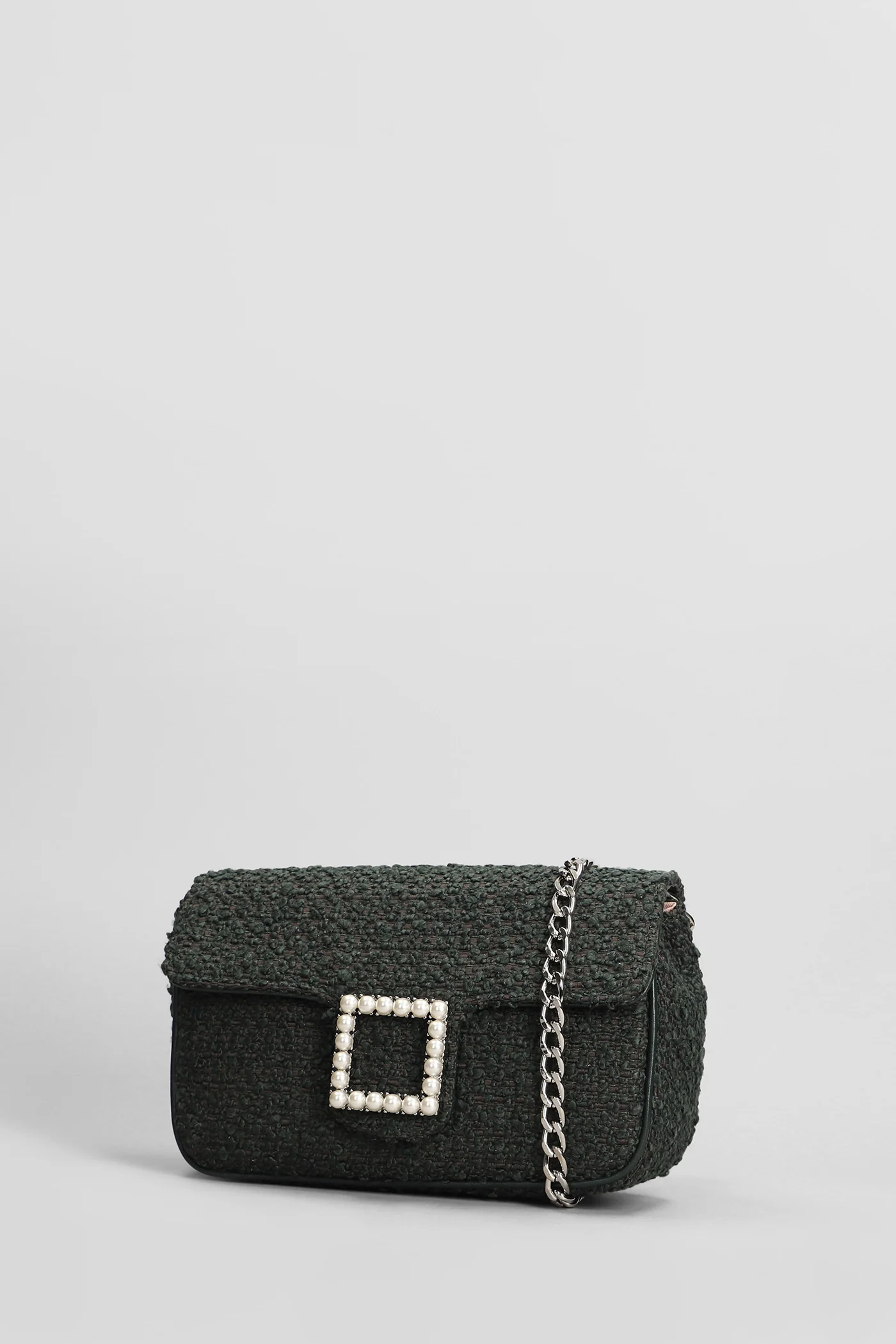 Lunette Shoulder bag in green wool - Image 2